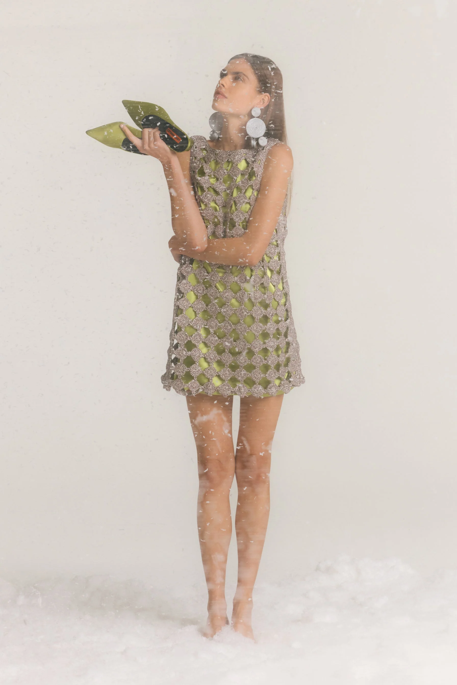 Simon Miller Sina Crochet Mini Dress - Moss/Satellite Silver - Image 8