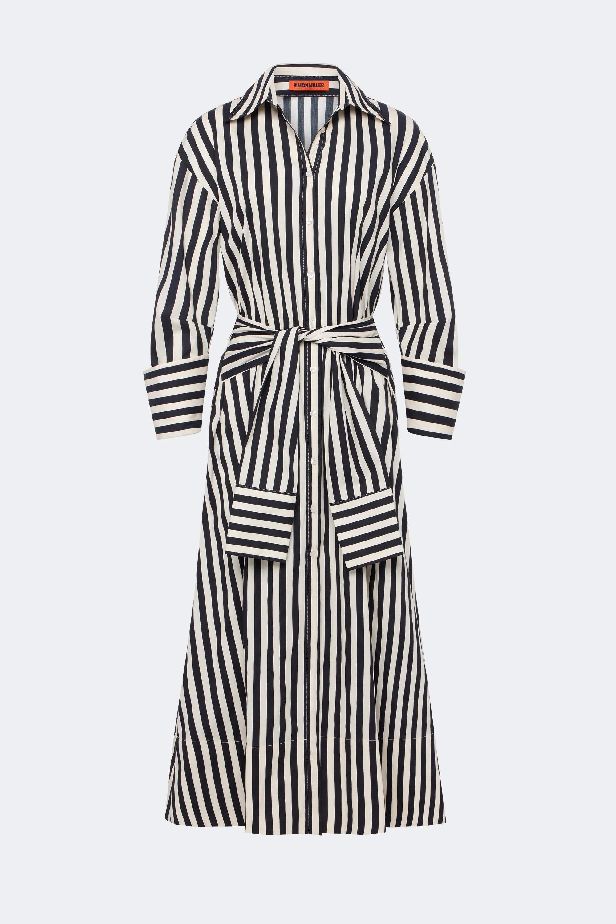 Simon Miller Inna Poplin Maxi Dress - Black/Choco Brown Stripe - Image 2