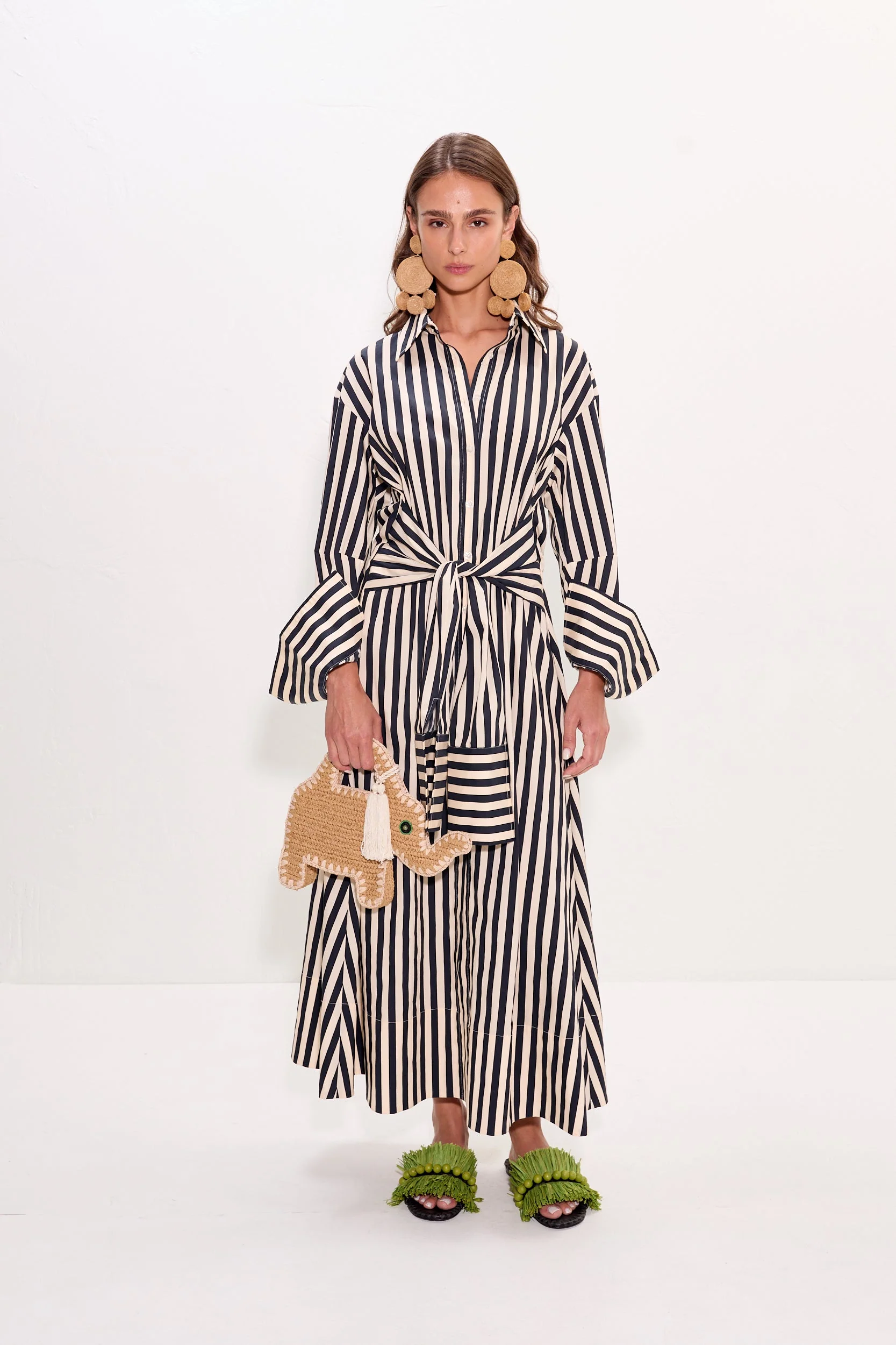 Simon Miller Inna Poplin Maxi Dress - Black/Choco Brown Stripe - Image 3