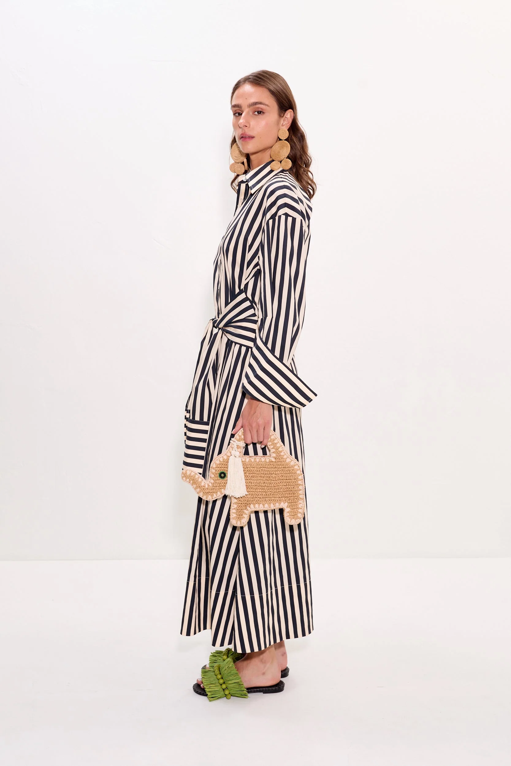 Simon Miller Inna Poplin Maxi Dress - Black/Choco Brown Stripe - Image 4
