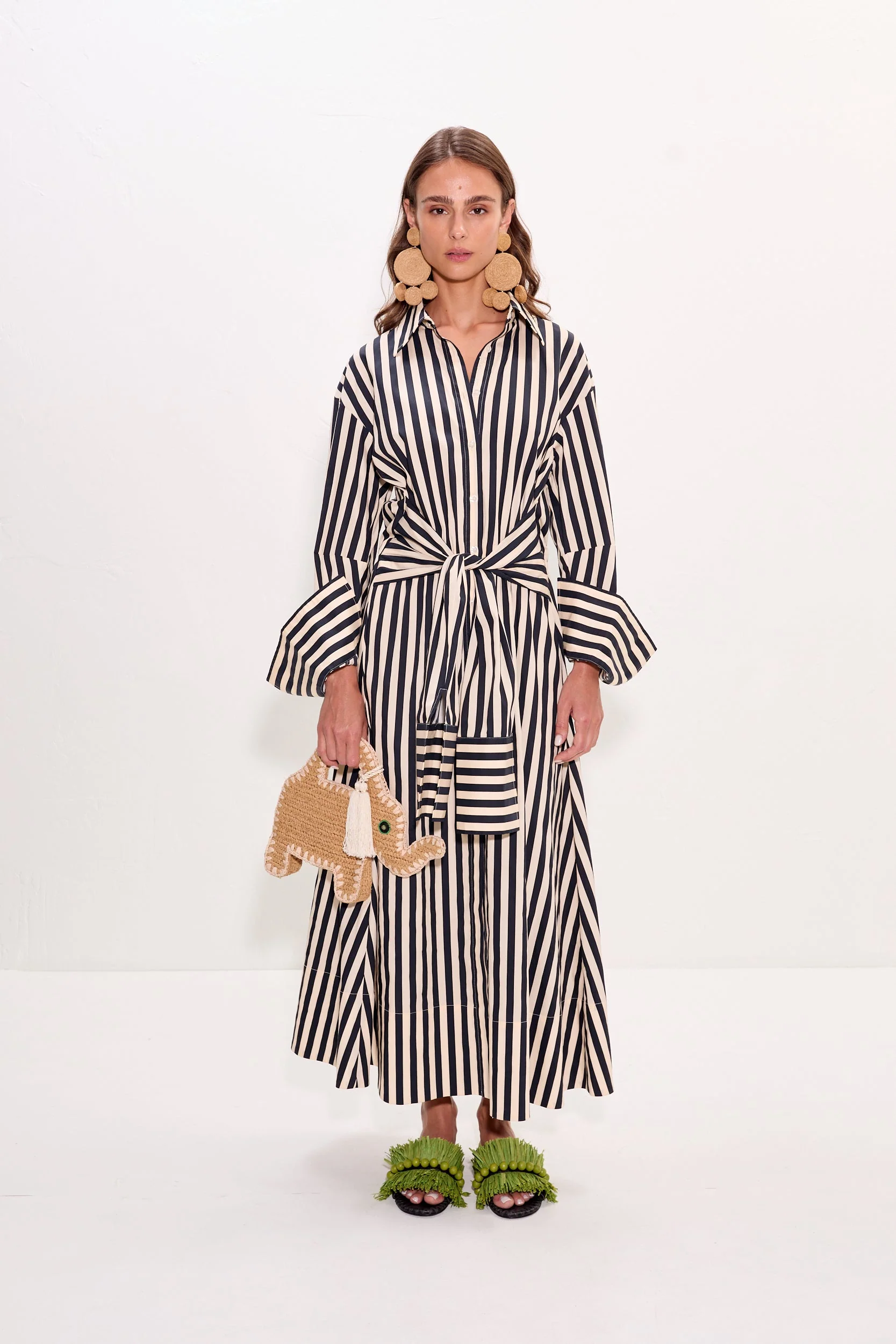 Simon Miller Inna Poplin Maxi Dress - Black/Choco Brown Stripe - Image 6