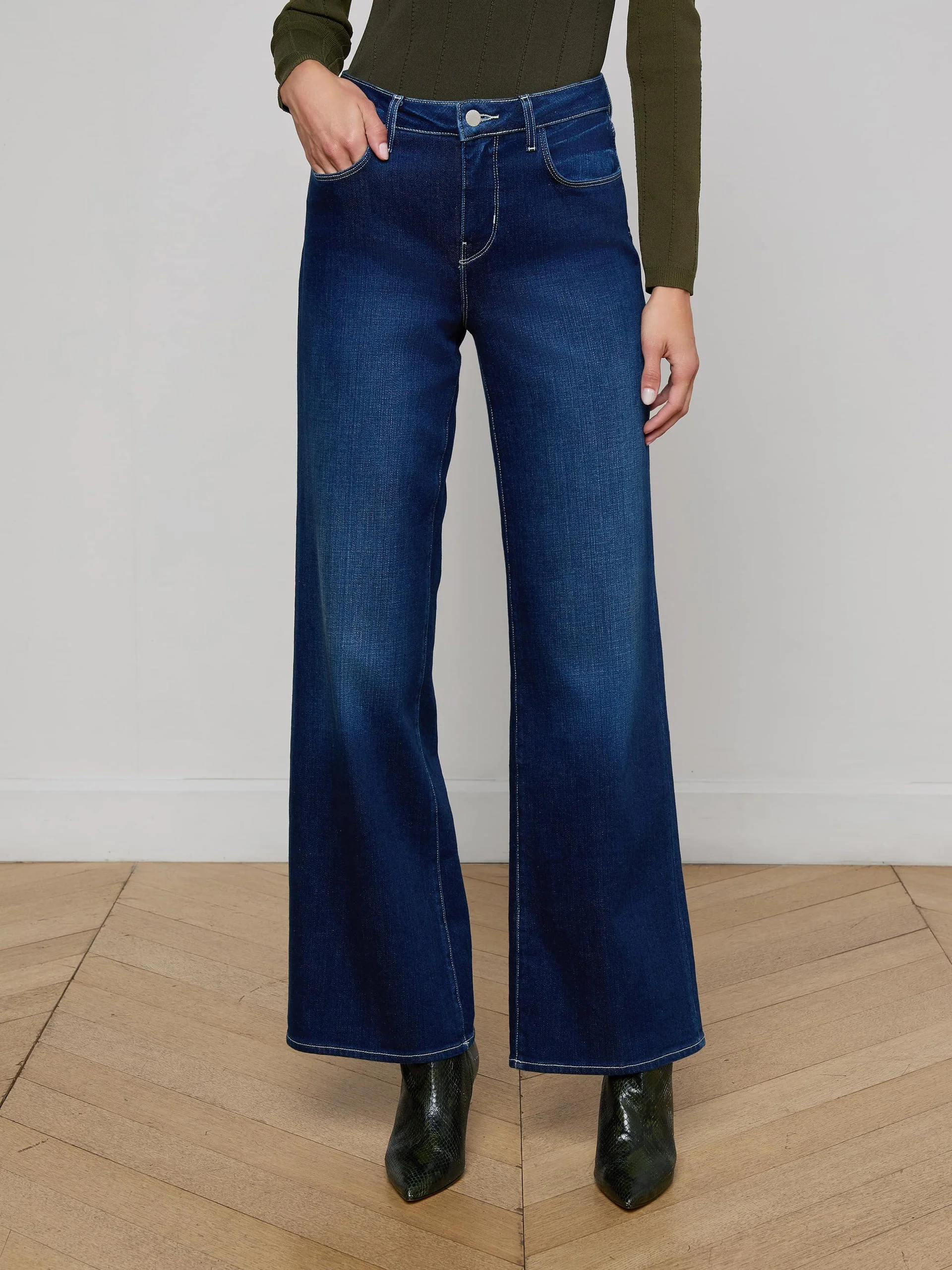 L'agence Alicent Wide Leg Jean Sterling - Image 2