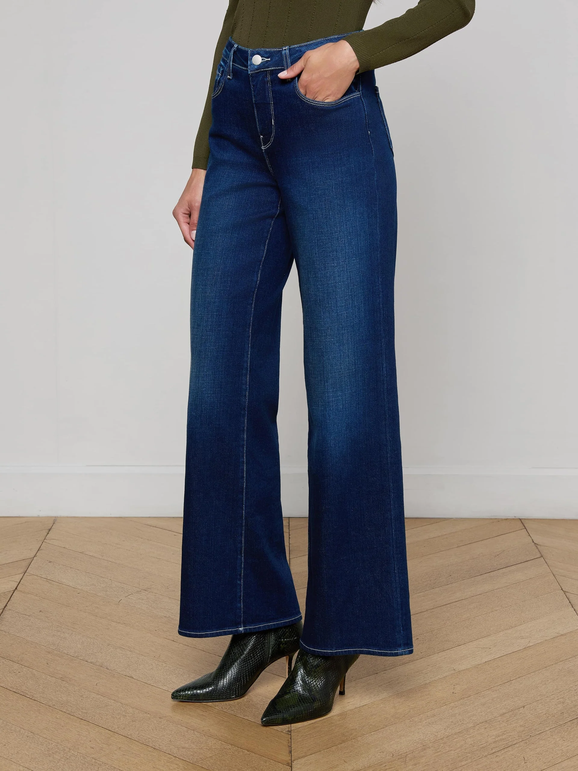 L'agence Alicent Wide Leg Jean Sterling - Image 3