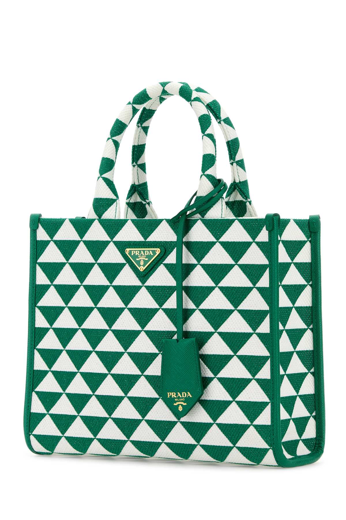 Prada Embroidered Fabric Small Symbole Shopping Bag - Mangobianco - Image 2