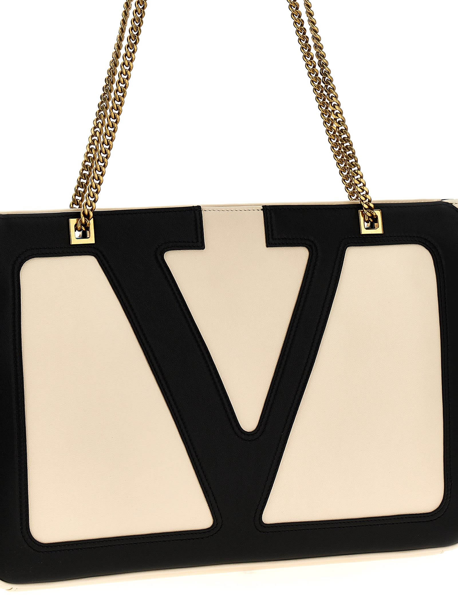 Valentino Garavani Viva Superstar Medium Shopping Bag - White/Black - Image 3