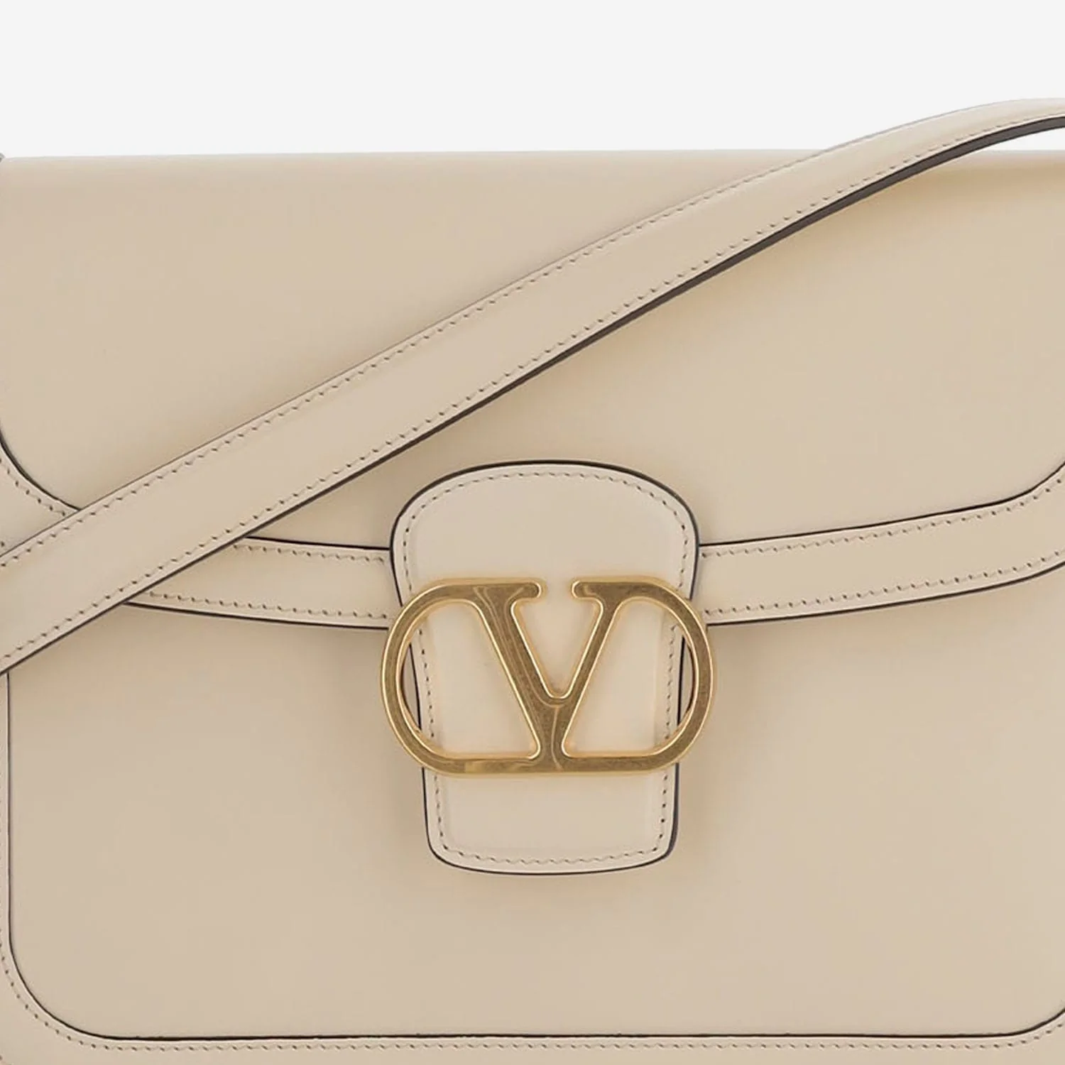 Valentino Garavani 9to5 Calfskin Shoulder Bag - Ivory - Image 4