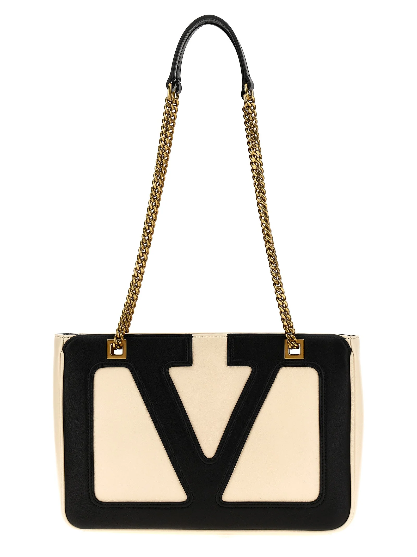 Valentino Garavani Viva Superstar Small Shopping Bag - White/Black