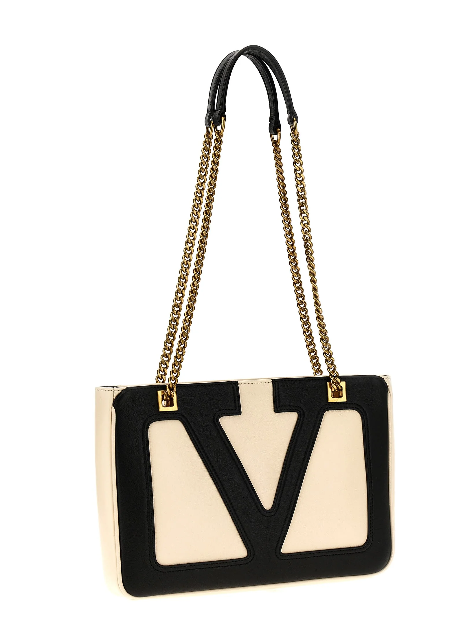 Valentino Garavani Viva Superstar Small Shopping Bag - White/Black - Image 3