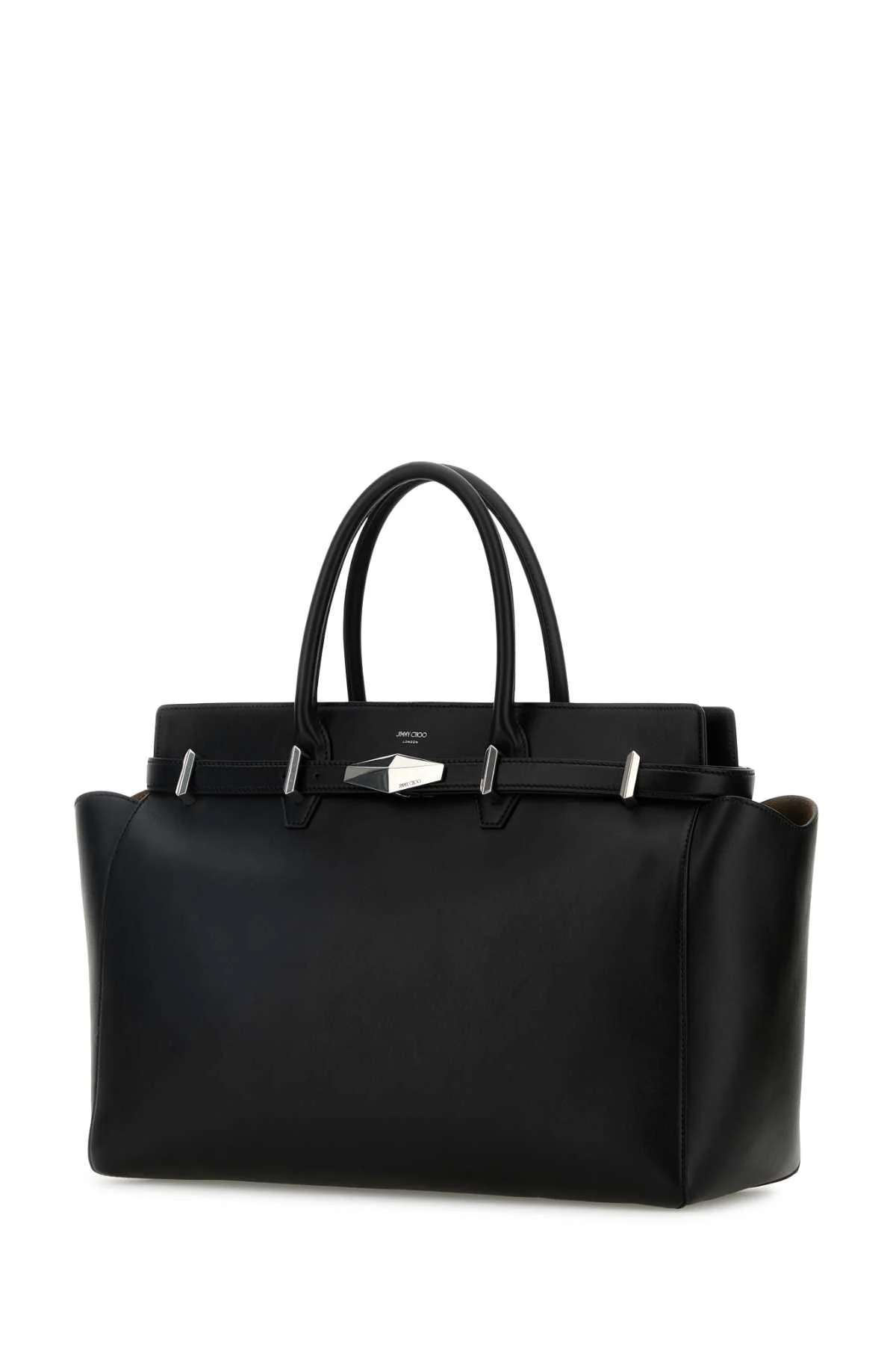 JIMMY CHOO Large Diamond Belted Shopping Bag - BLACKANTIQUESILVER - Image 2