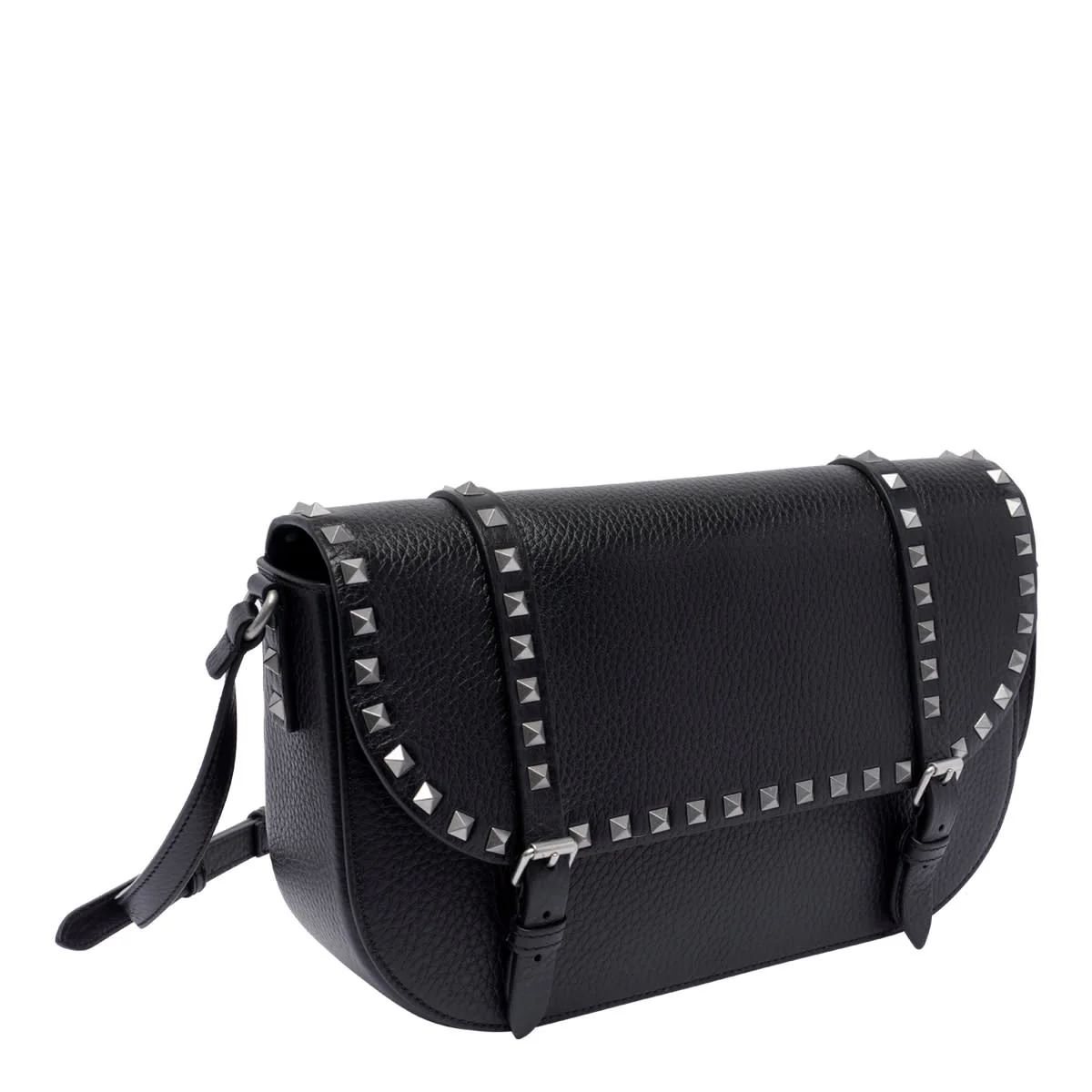 Valentino Garavani Large Rockstud Messenger Bag - Black - Image 2