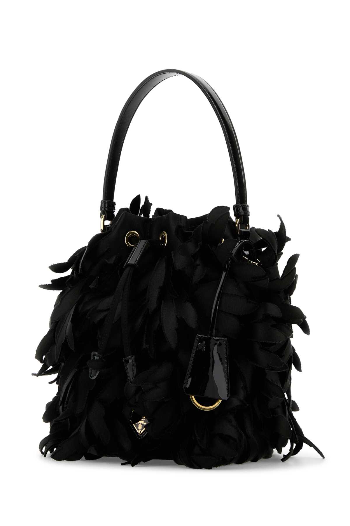 Prada Embellished Satin Mini Bucket Bag - Nero - Image 2