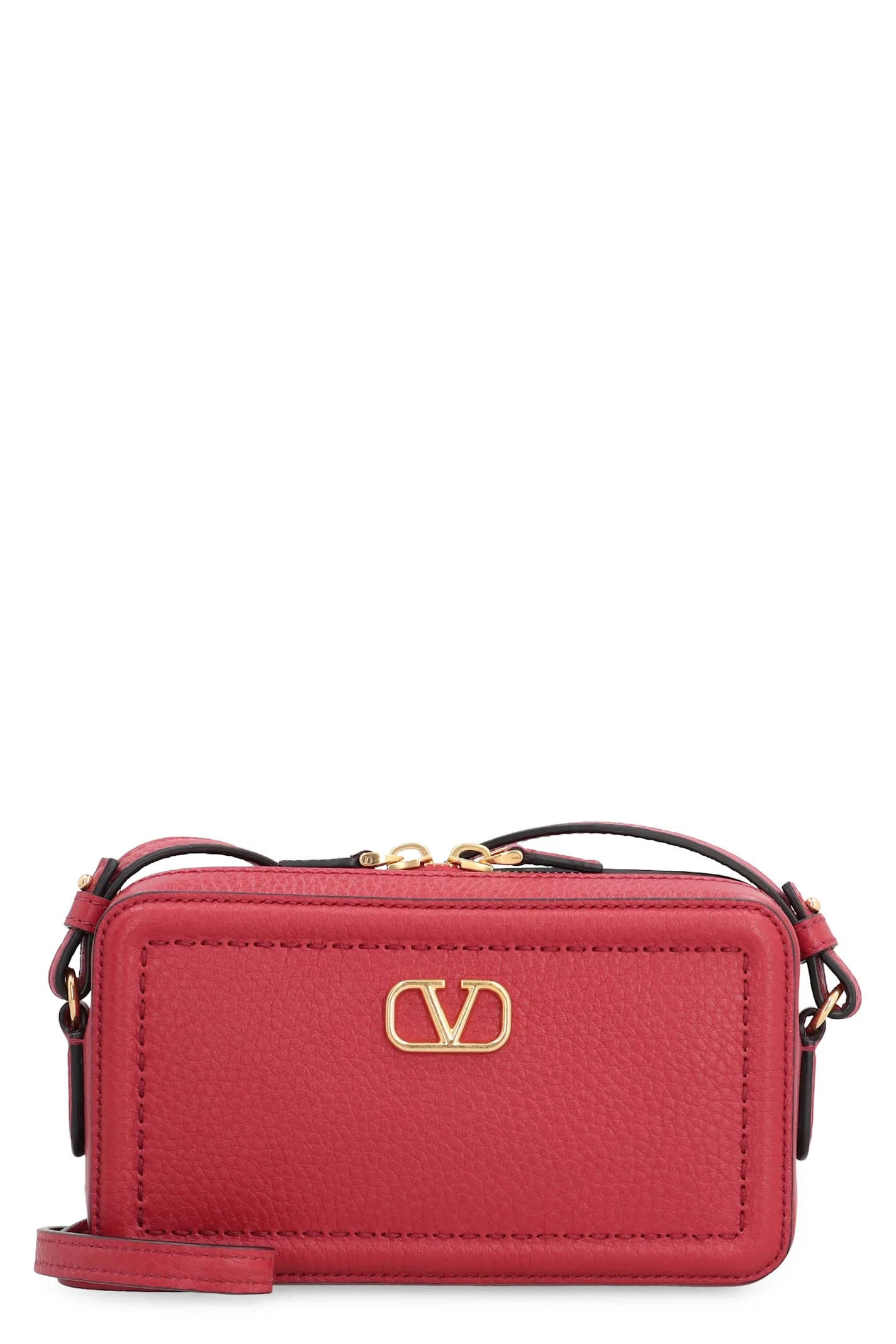 Valentino Garavani Alltime Leather Mini Crossbody Bag - Red