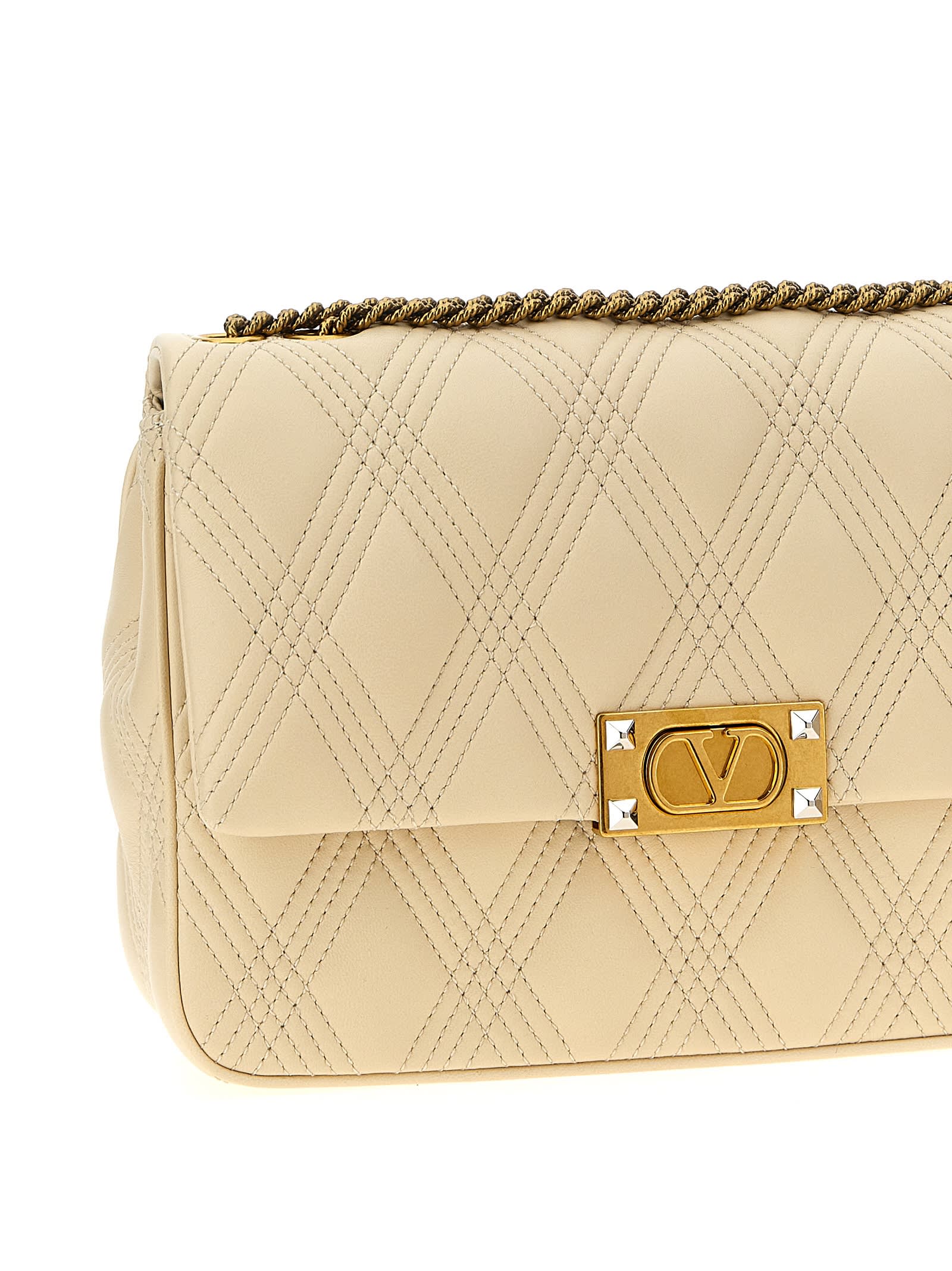 Valentino Garavani Quiltie 67 M Shoulder Bag - White - Image 3