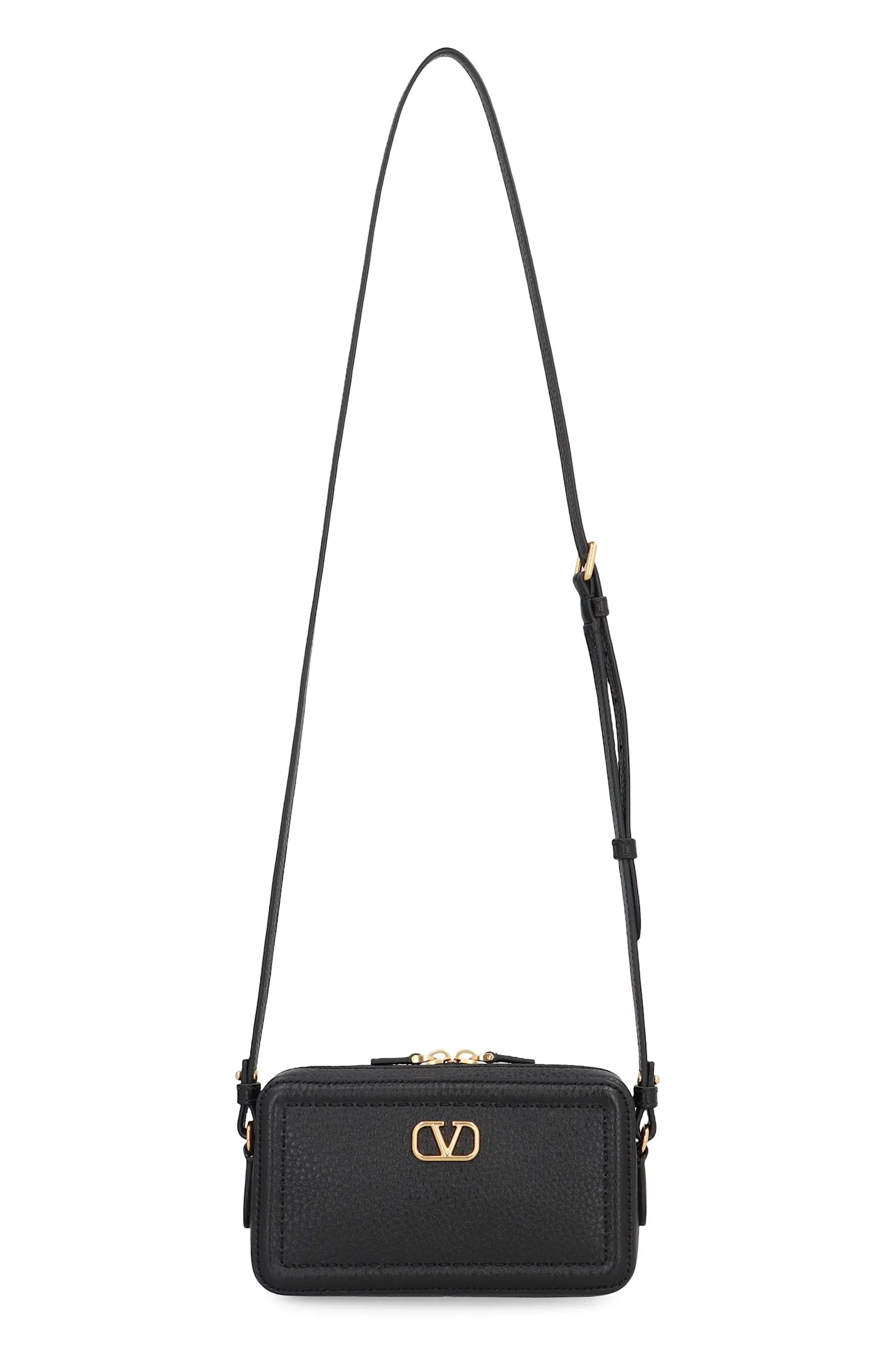 Valentino Garavani Alltime Leather Mini Crossbody Bag - Black - Image 5