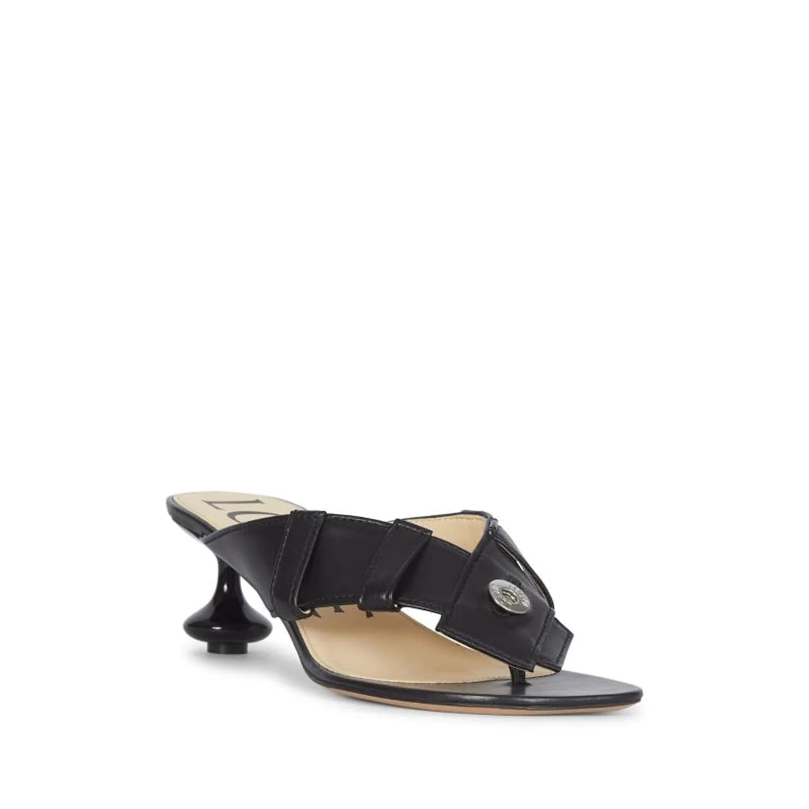 LOEWE Toy Panta 45mm Leather Sandals - Black - Image 2
