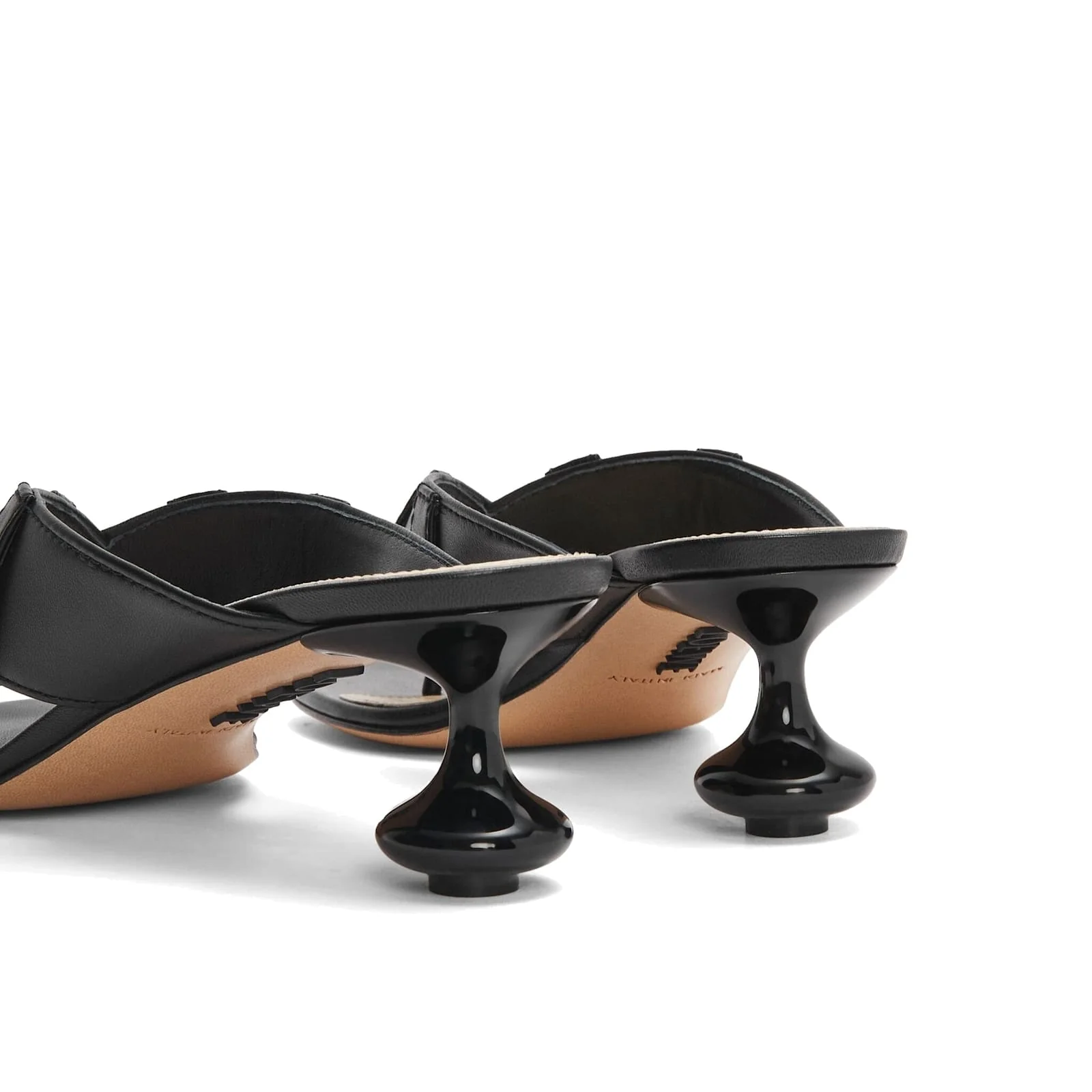 LOEWE Toy Panta 45mm Leather Sandals - Black - Image 5
