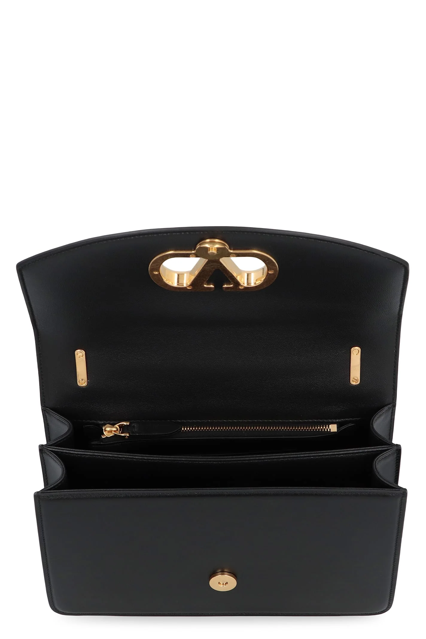 Valentino Garavani Vain Leather Shoulder Bag - Black - Image 4