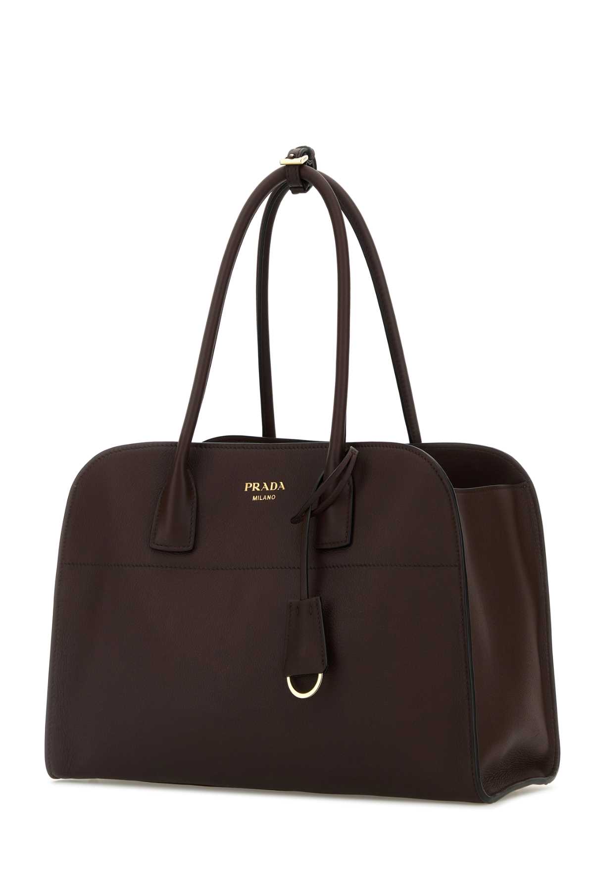 Prada Aubergine Leather Medium Shopping Bag - Image 2