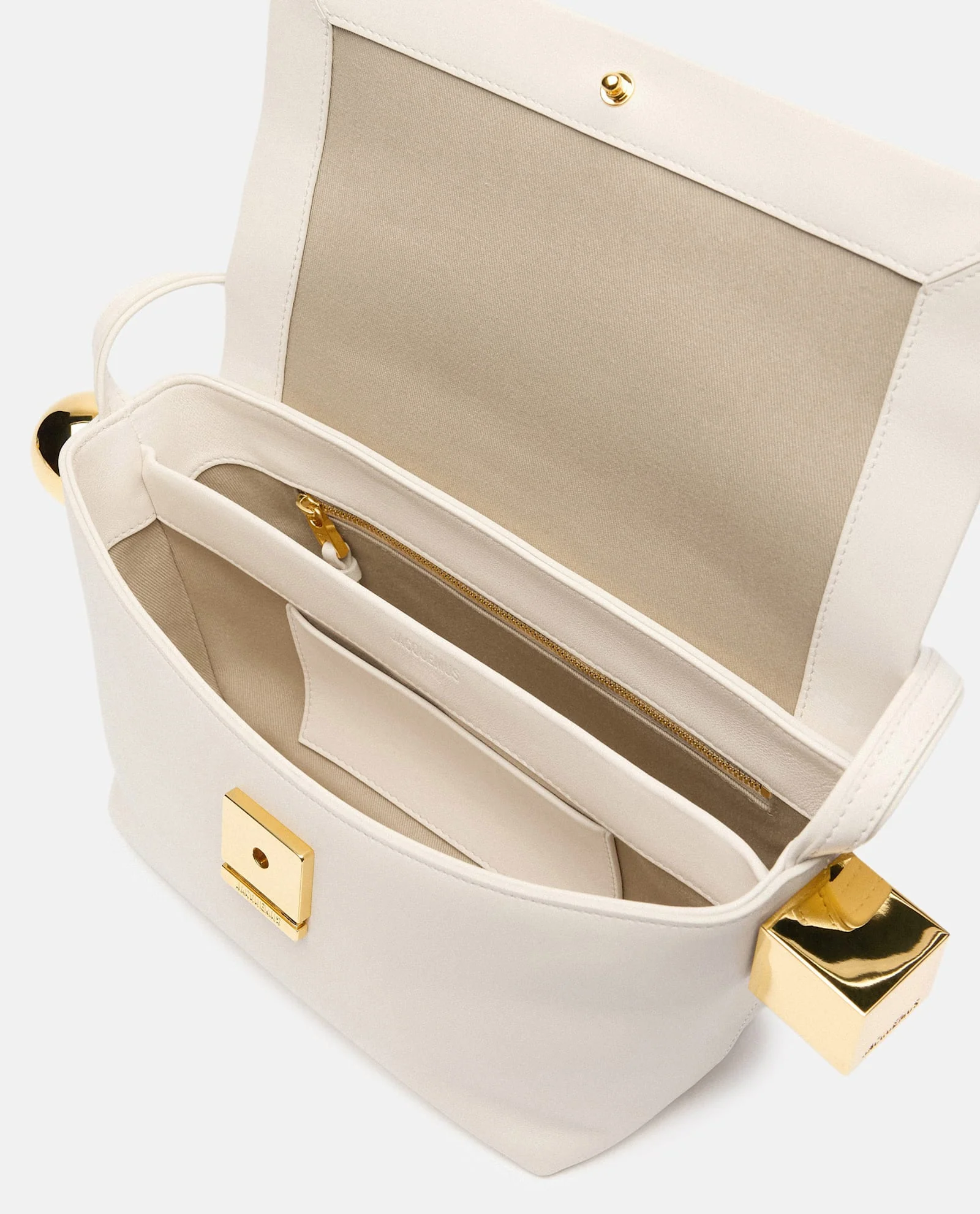 Jacquemus Le Rond Carre Leather Shoulder Bag - White - Image 3