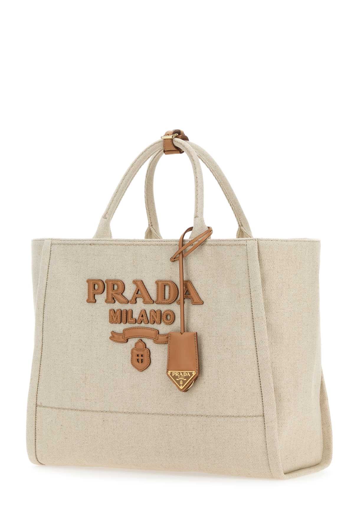Prada Sand Canvas Shopping Bag - Naturale - Image 2