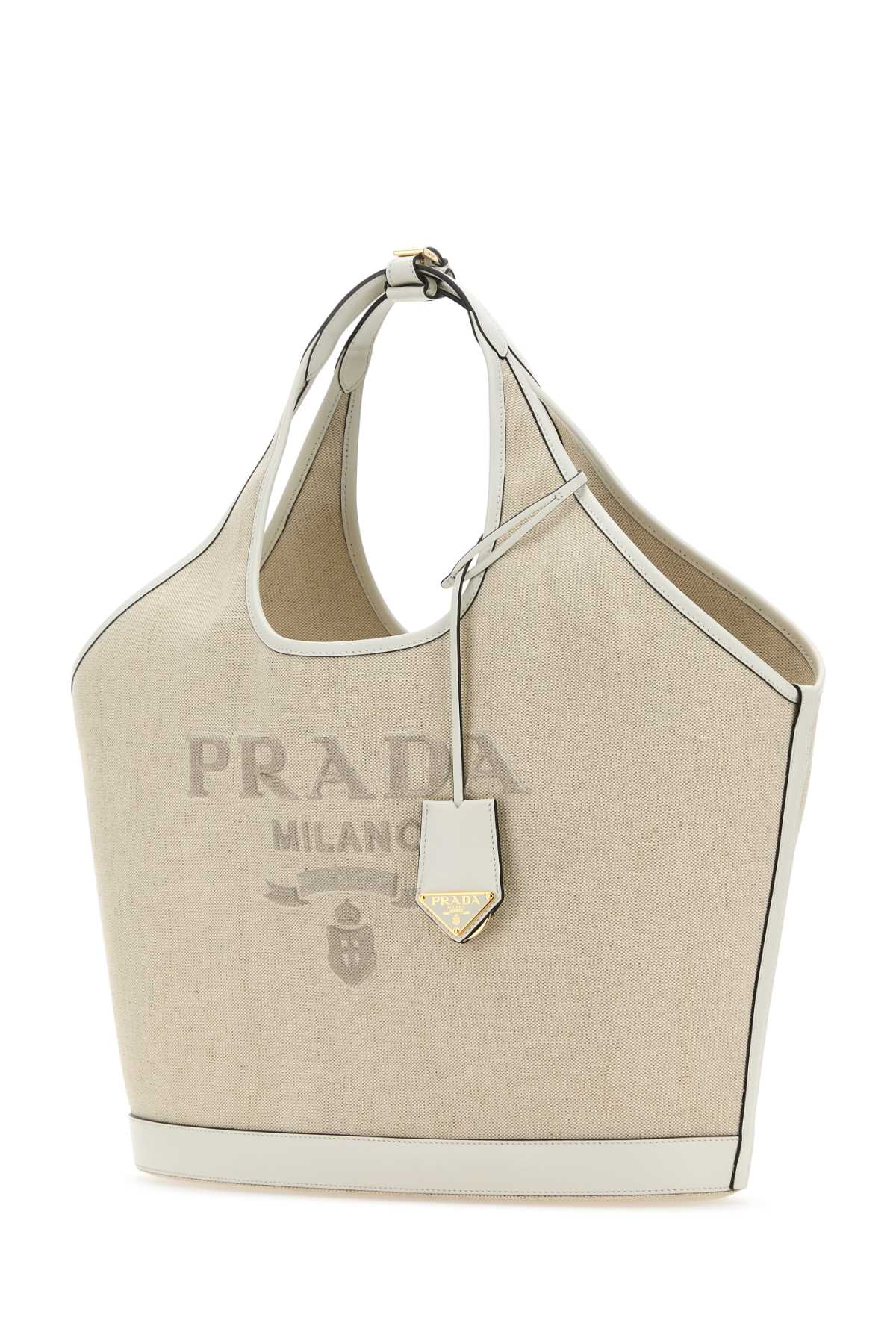 Prada Sand Canvas Shopping Bag - NaturaleBianco - Image 2
