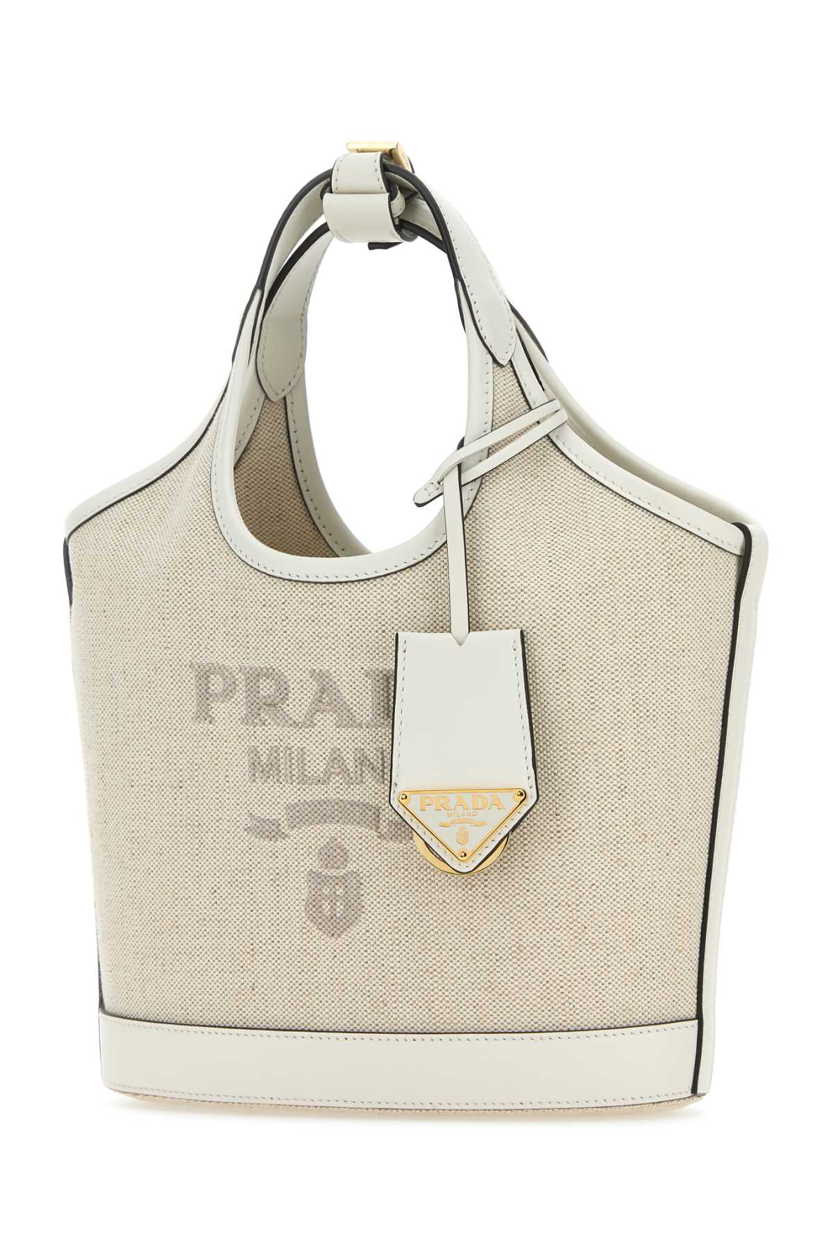 Prada Sand Canvas Handbag - Naturale Bianco - Image 2