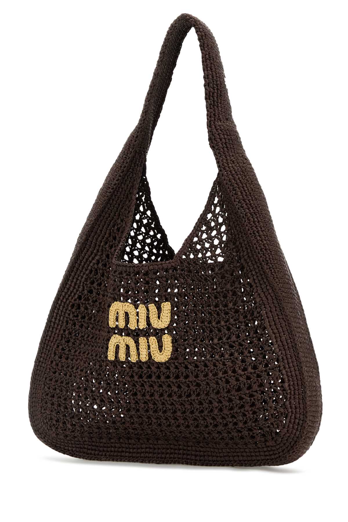 MIU MIU Crochet Shopping Bag - CACAONATURALE - Image 2