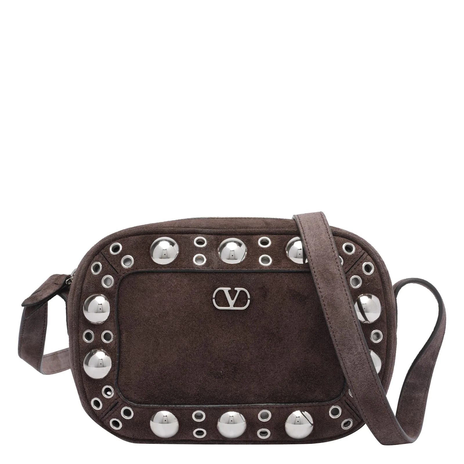 Valentino Garavani Suede Nellcote Crossbody Bag - Brown
