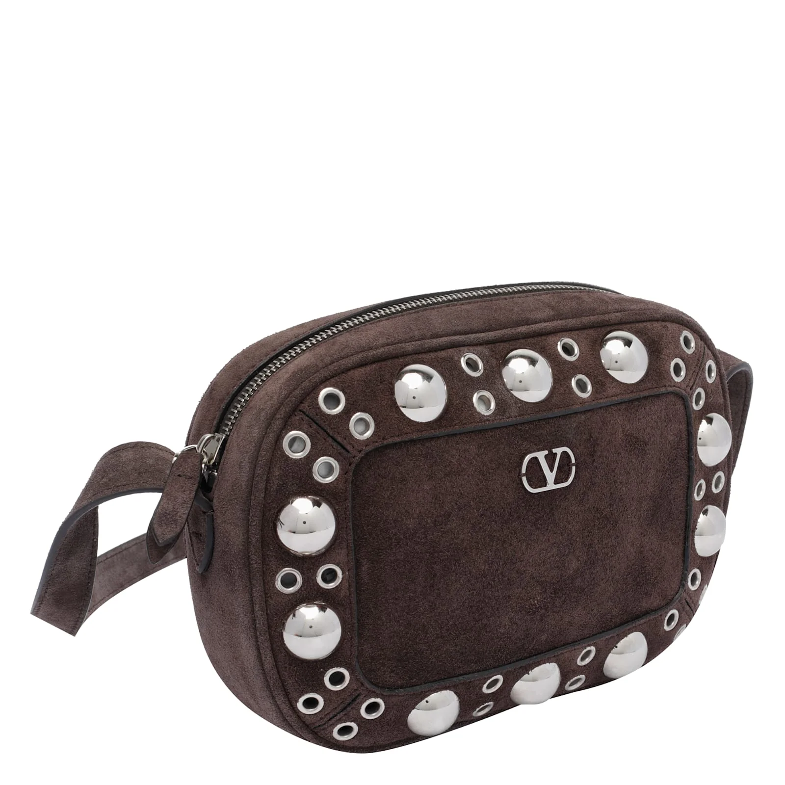 Valentino Garavani Suede Nellcote Crossbody Bag - Brown - Image 2