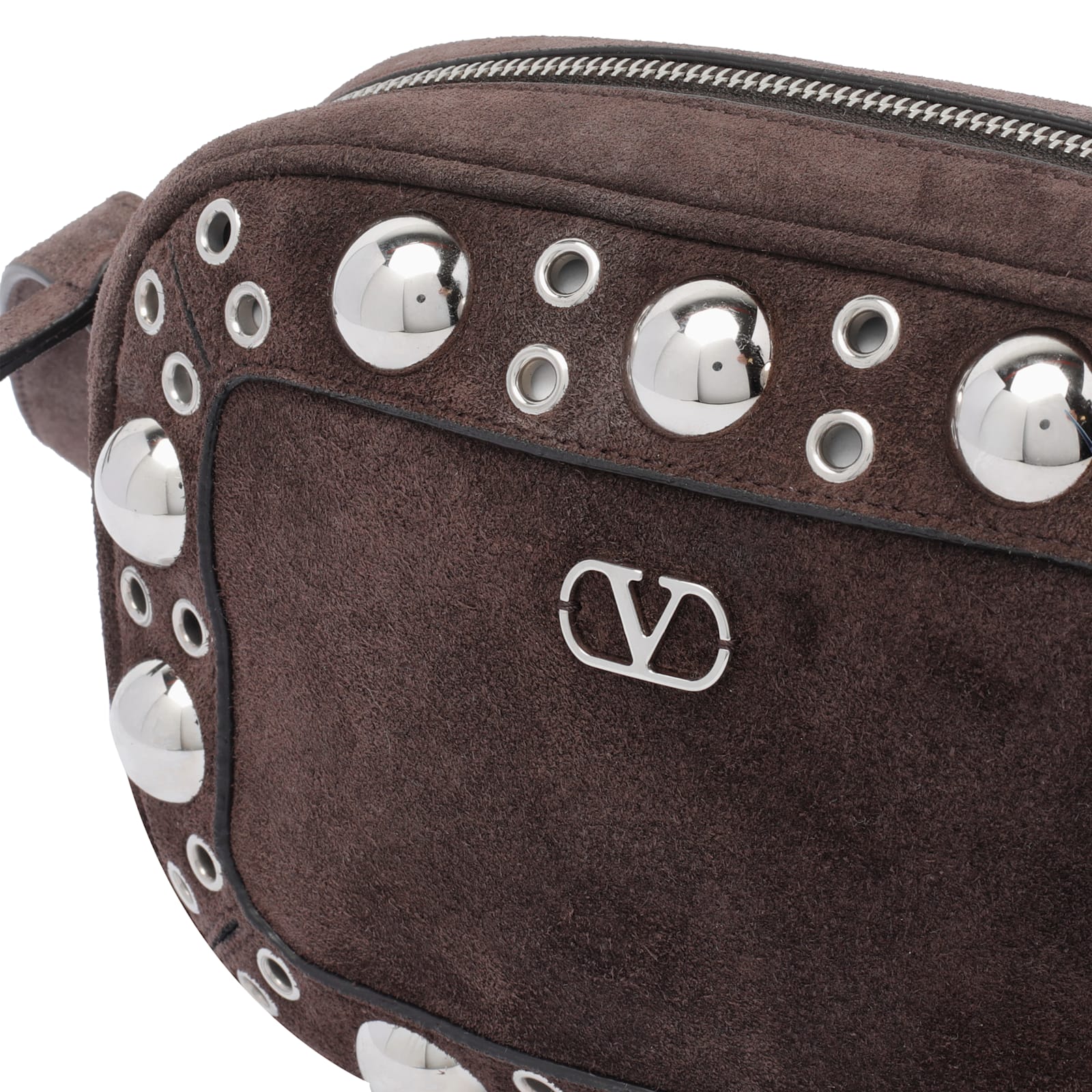 Valentino Garavani Suede Nellcote Crossbody Bag - Brown - Image 4