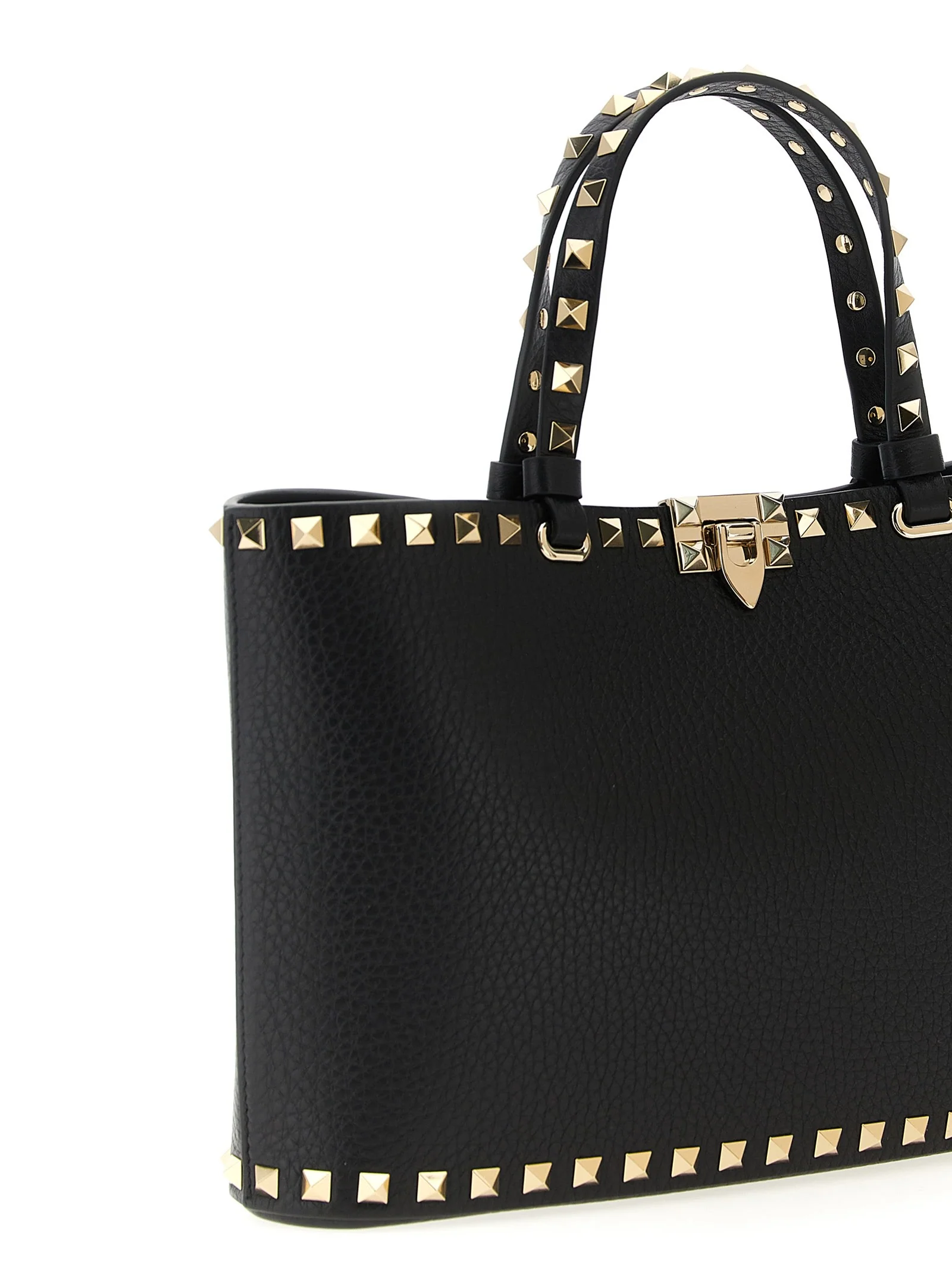 Valentino Garavani Rockstud Small Shopping Bag - Black - Image 3
