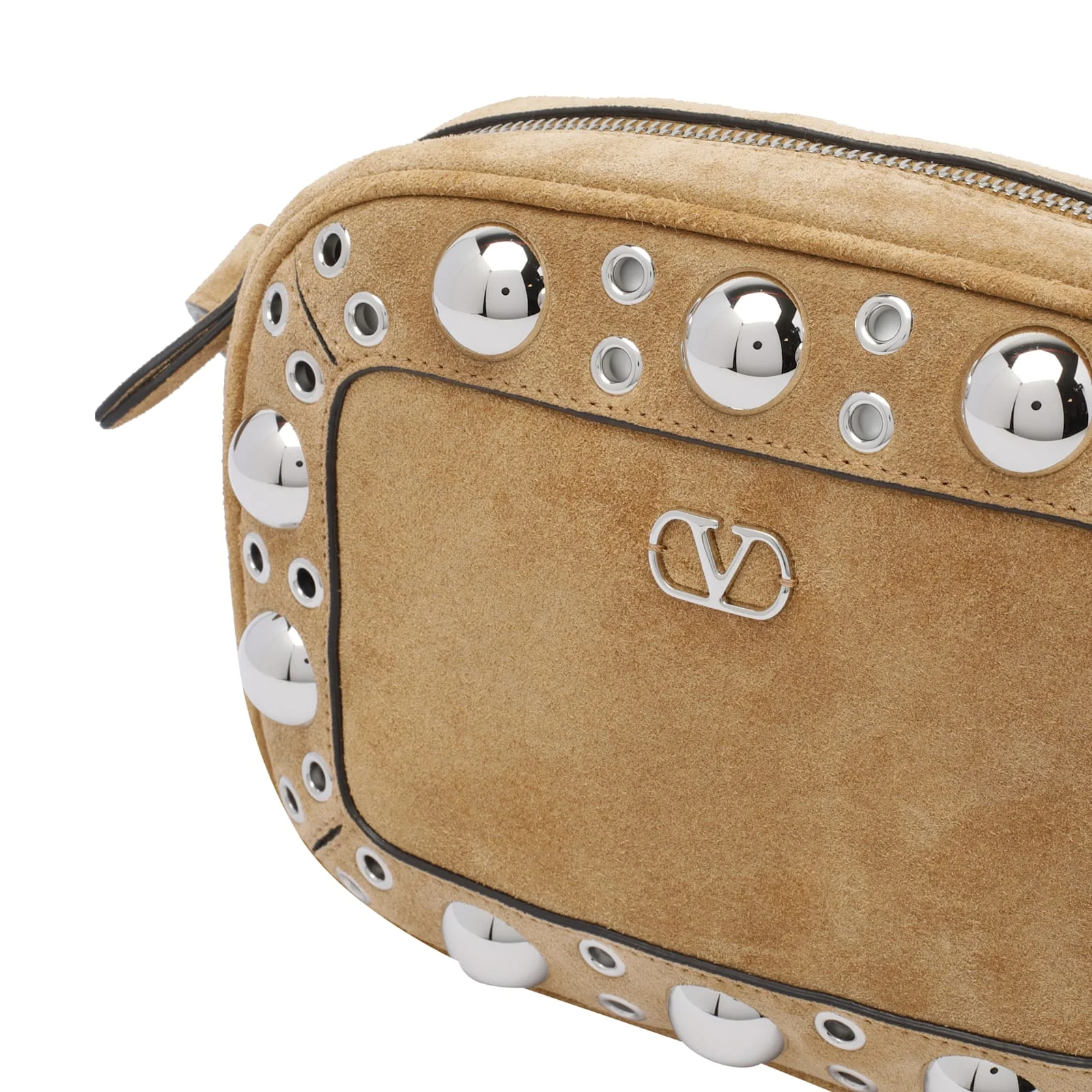 Valentino Garavani Suede Nellcote Crossbody Bag - Beige - Image 4