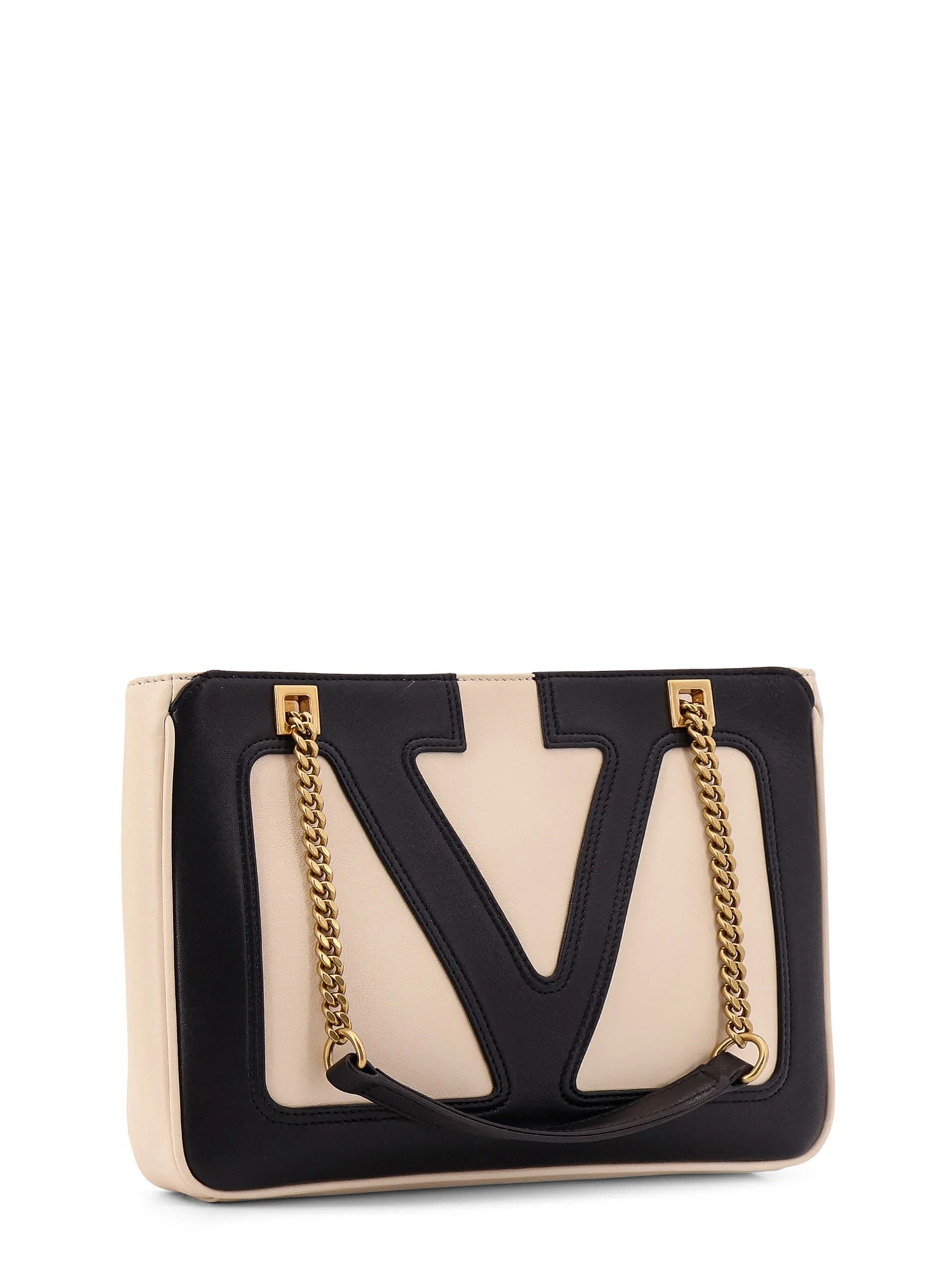 Valentino Garavani Viva Superstar Leather Shoulder Bag - Butter White/Nero - Image 3