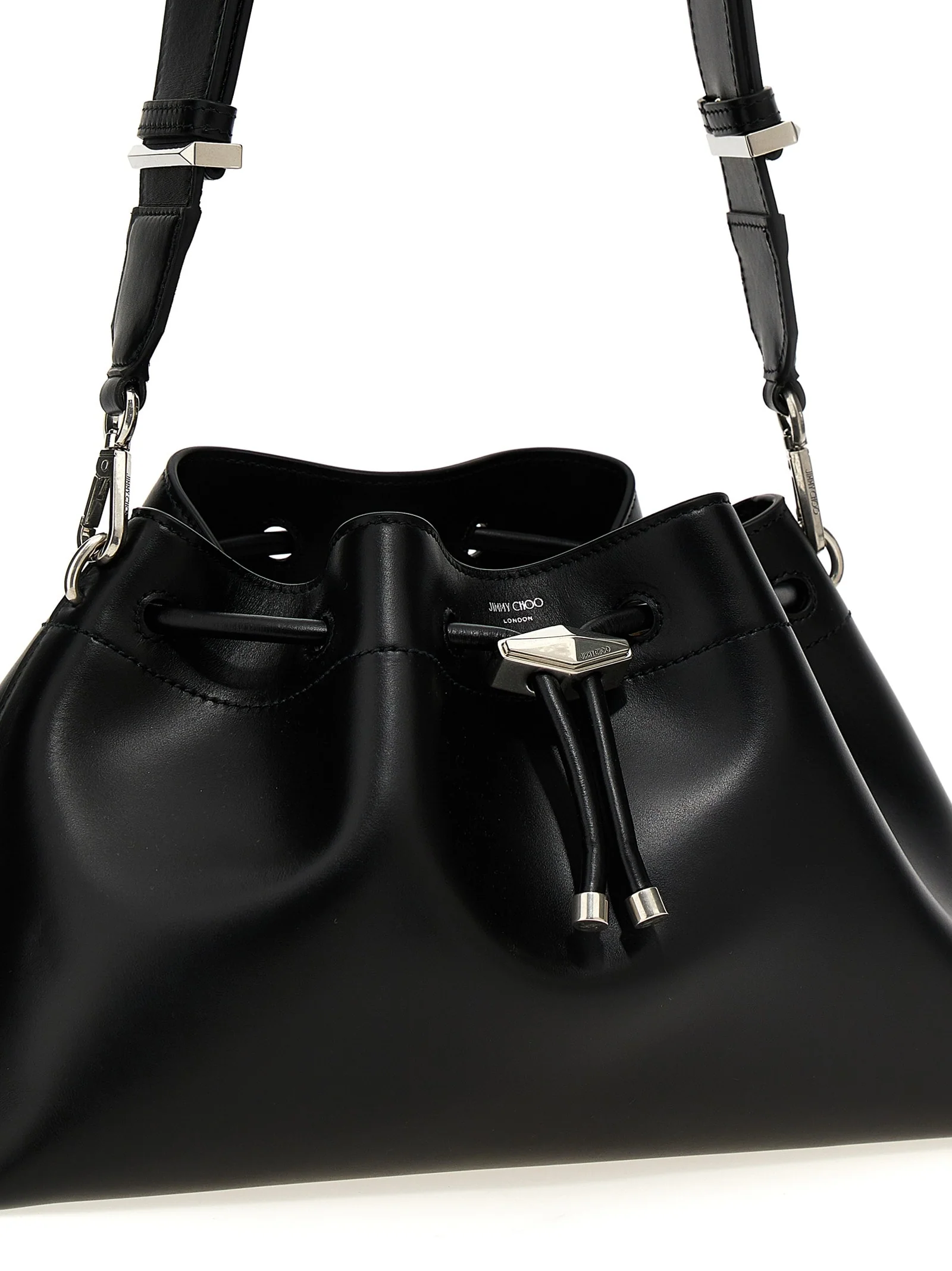 JIMMY CHOO Cinch M Shoulder Bag - Black - Image 4