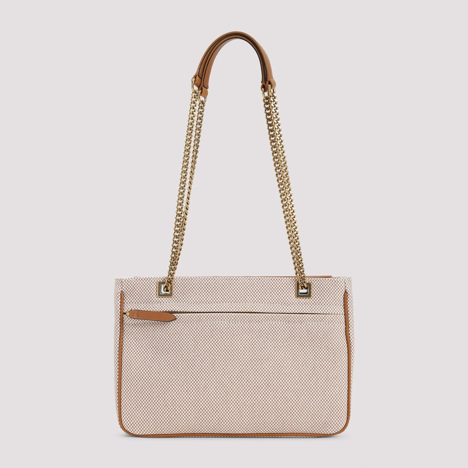 Valentino Garavani Small Tote Bag - Natural Beige/Tobacco Brown - Image 4