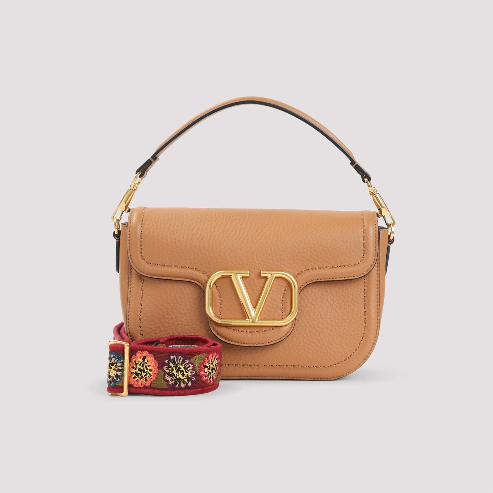Valentino Garavani Alltime Shoulder Bag - Almond Beige Multicolor - Image 3