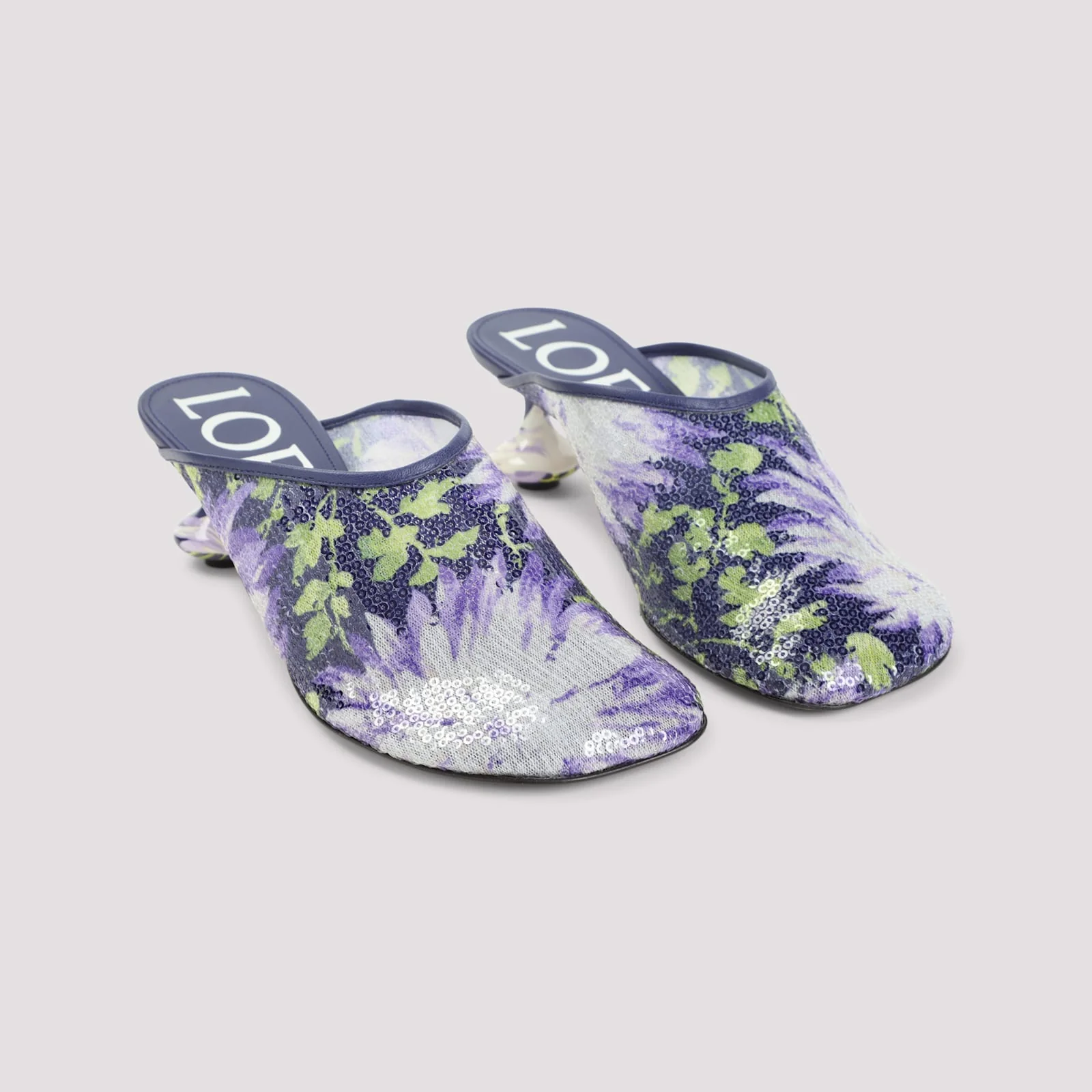 LOEWE Toy 45 Sequins Mules - Navy Lilac - Image 5