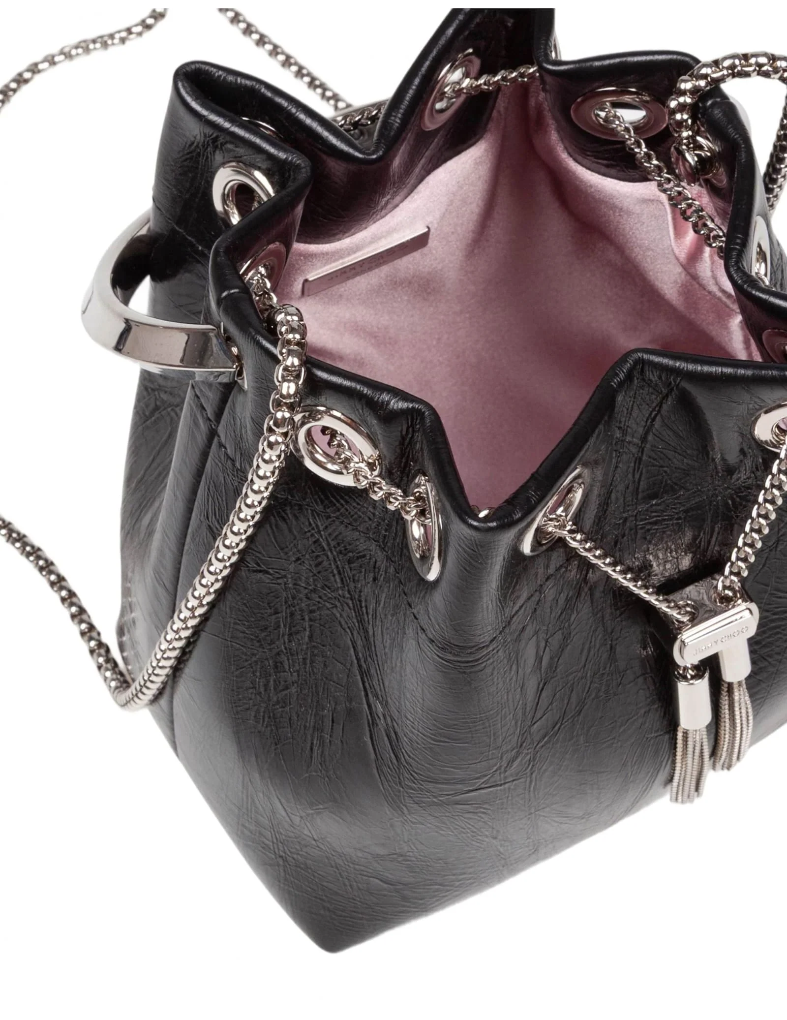 JIMMY CHOO Bon Bon Tzz Patent Leather Shoulder Bag - Black/Silver - Image 4