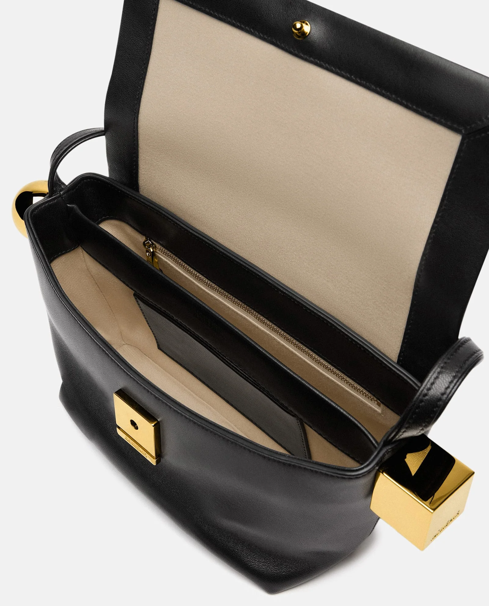 Jacquemus Le Rond Carre Leather Shoulder Bag - Black - Image 3