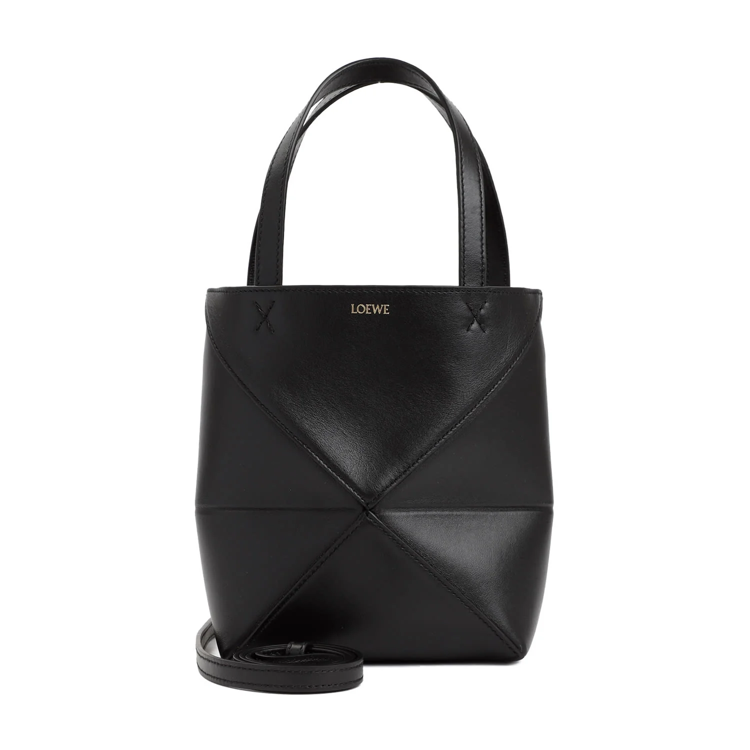 LOEWE Puzzle Fold Tote Mini Tote - Black - Image 2
