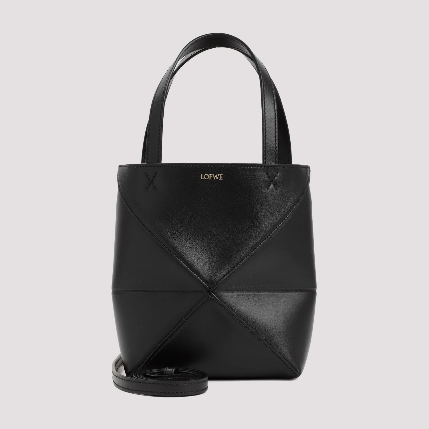 LOEWE Puzzle Fold Tote Mini Tote - Black - Image 3