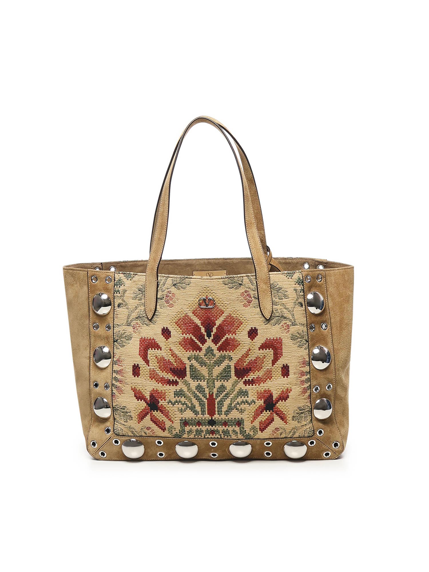 Valentino Garavani Nellcte Tote Bag - Havana Beige/Multicolor