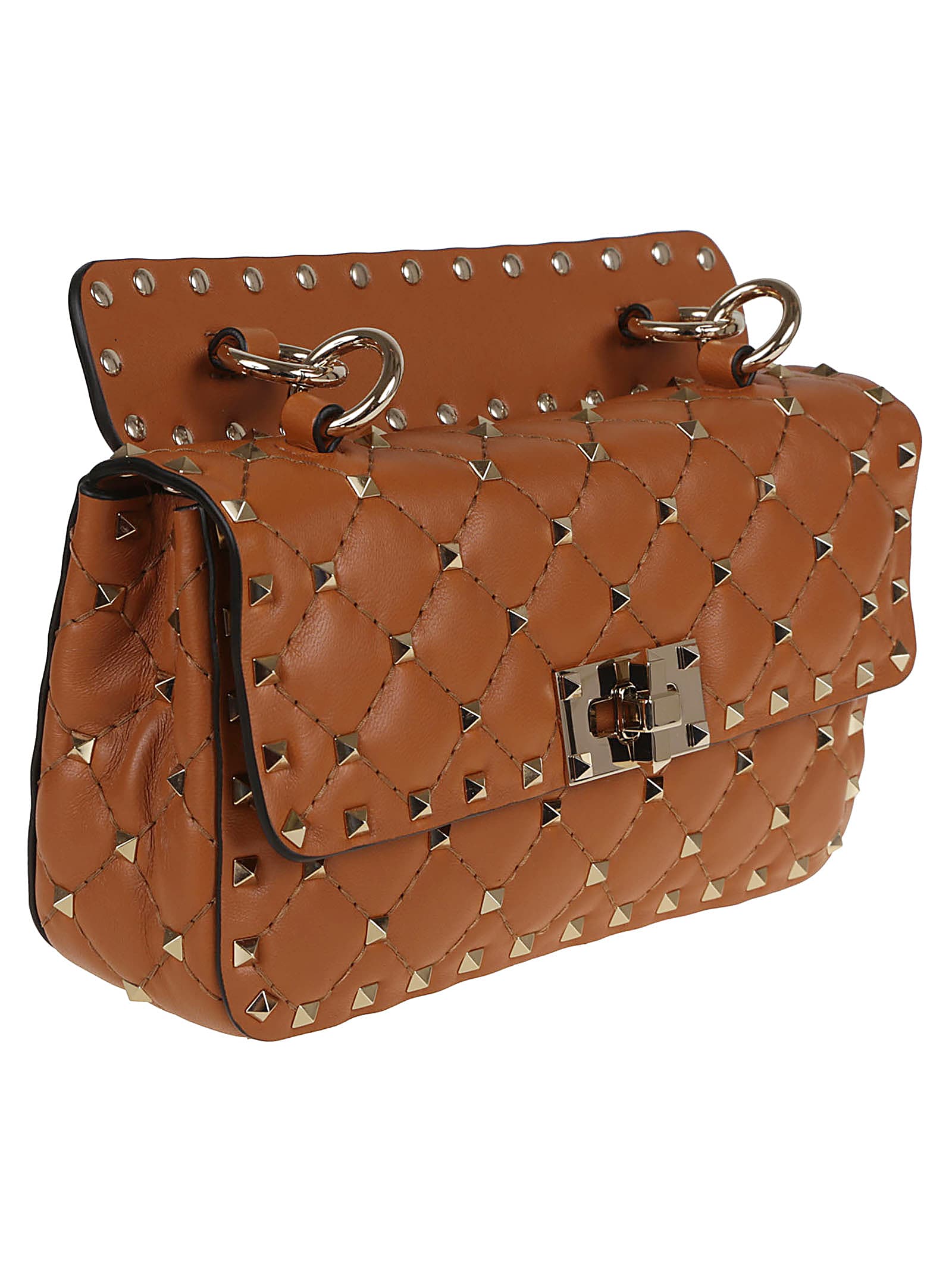 Valentino Garavani Small Shoulder Bag Rockstud Spike - Nutmeg - Image 3