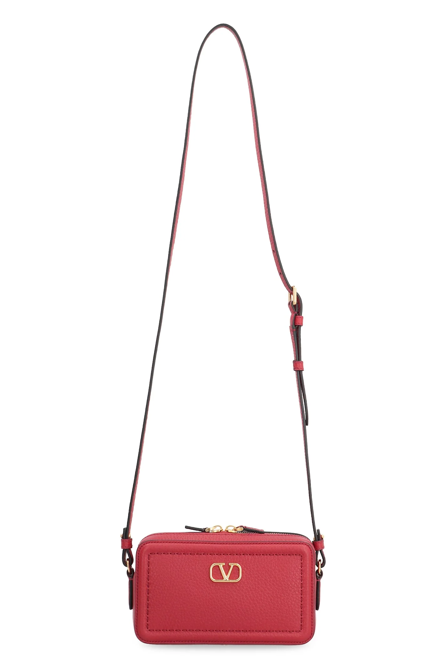 Valentino Garavani Alltime Leather Mini Crossbody Bag - Red - Image 5