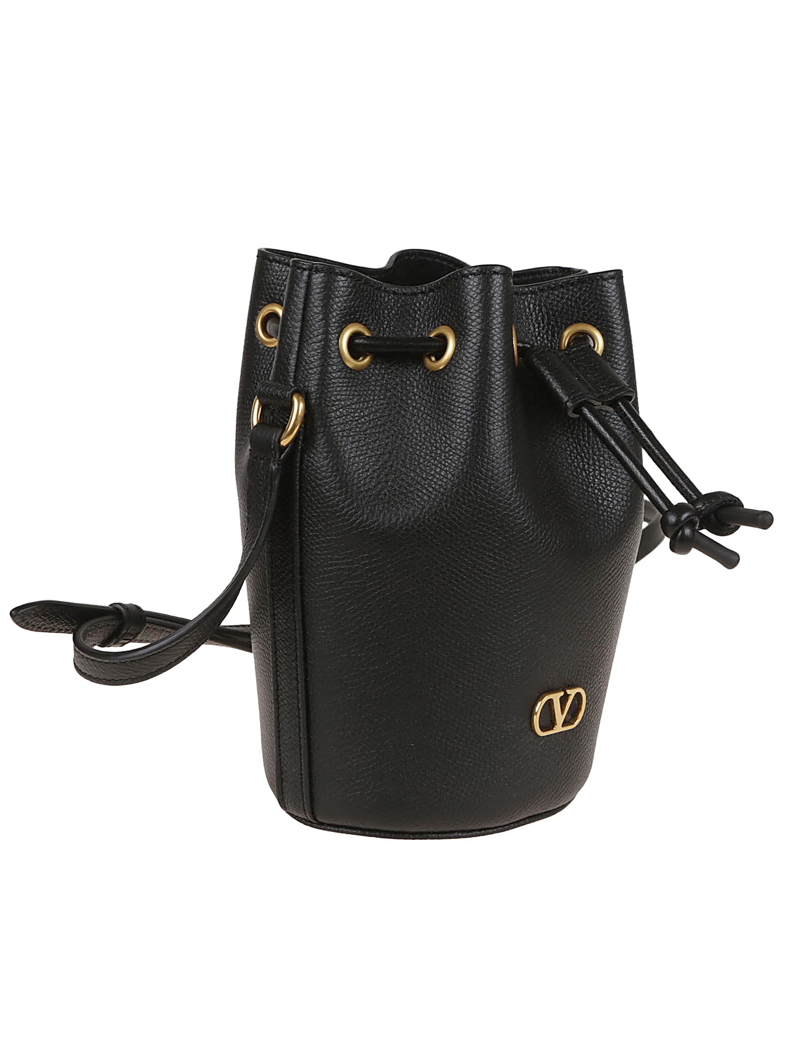 Valentino Garavani Mini Drawstring Vlogo Signature Shoulder Bag - Black - Image 3