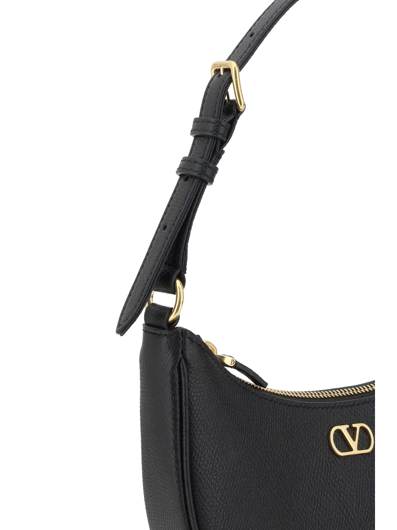 Valentino Garavani Hobo Mini Vlogo Shoulder Bag - Black - Image 4