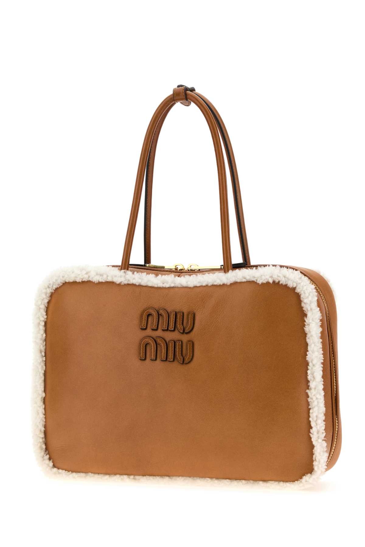 MIU MIU Camel Leather Beau Handbag - Cognacnaturale - Image 2