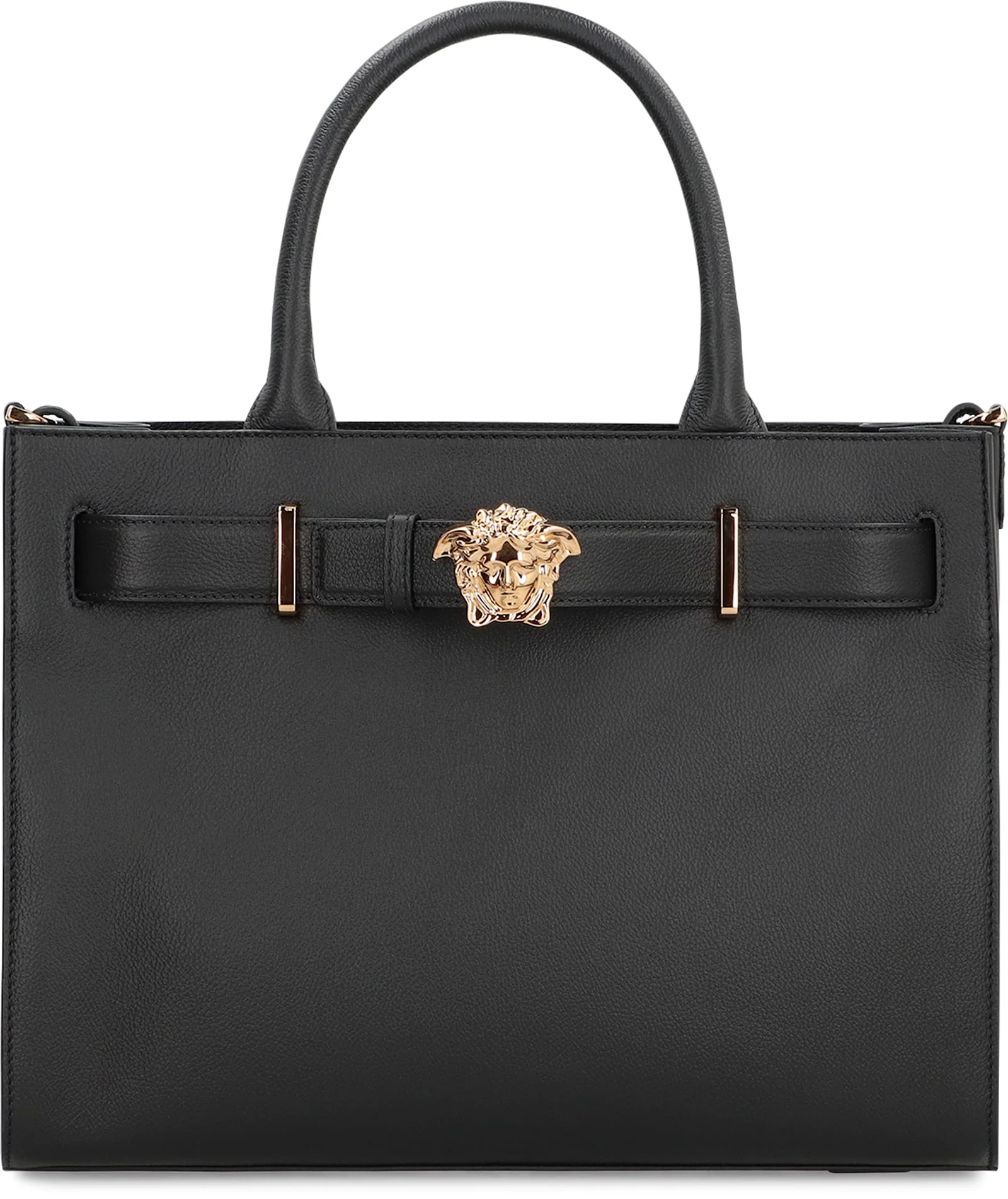 Versace Large Leather Tote Bag - Black - Image 2