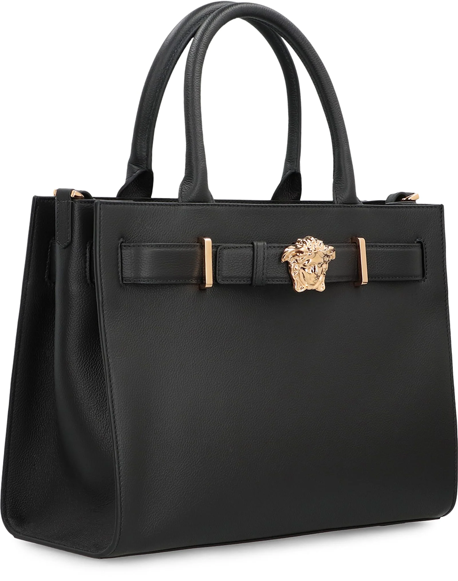 Versace Large Leather Tote Bag - Black - Image 3