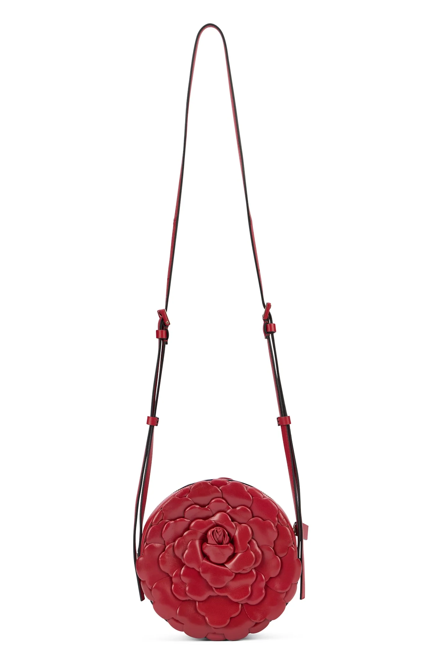 Valentino Garavani Elegant Round Shoulder Bag - Red - Image 3